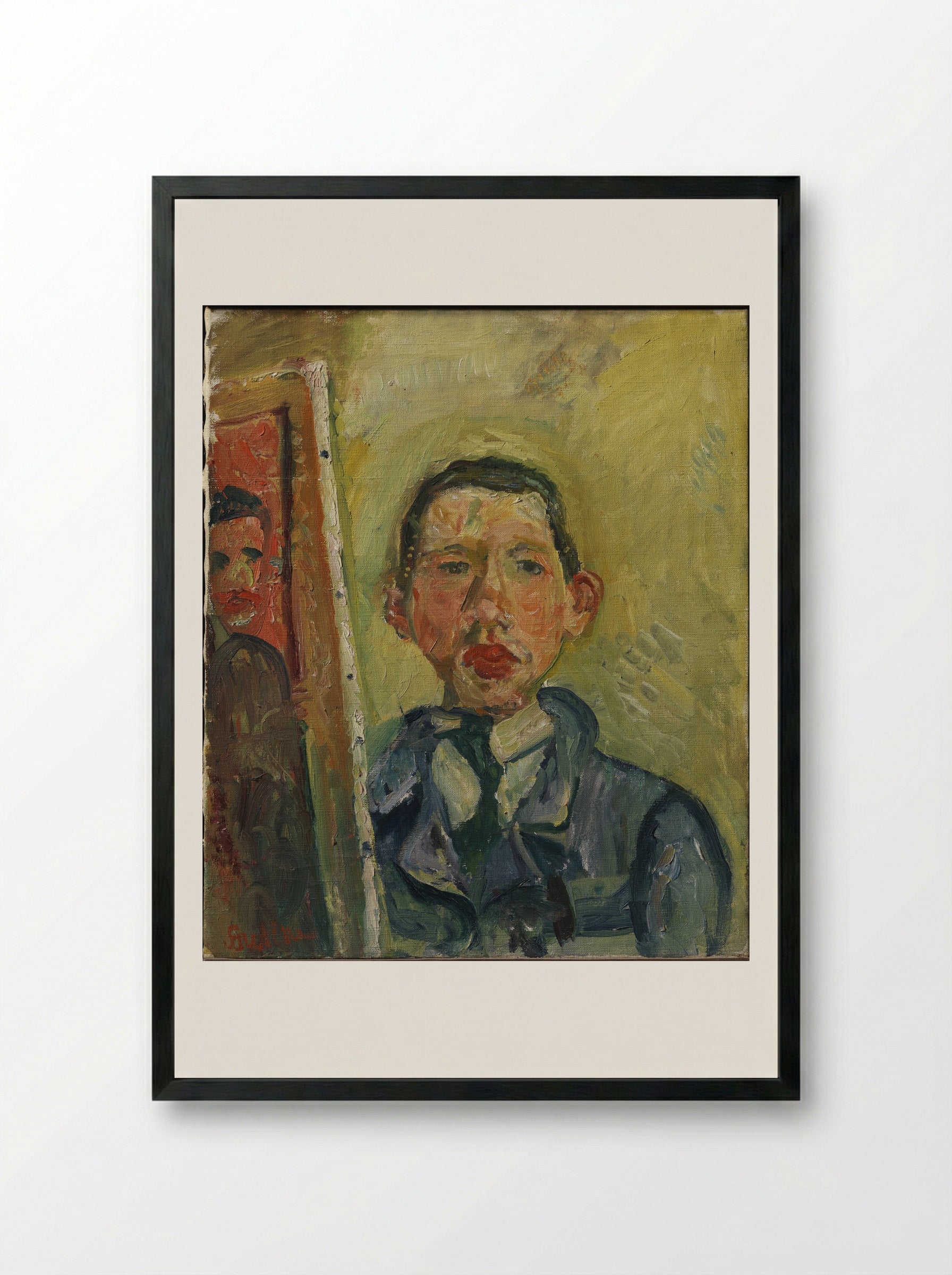 Self Portrait with Beard - Chaim Soutine - Framed Print Black