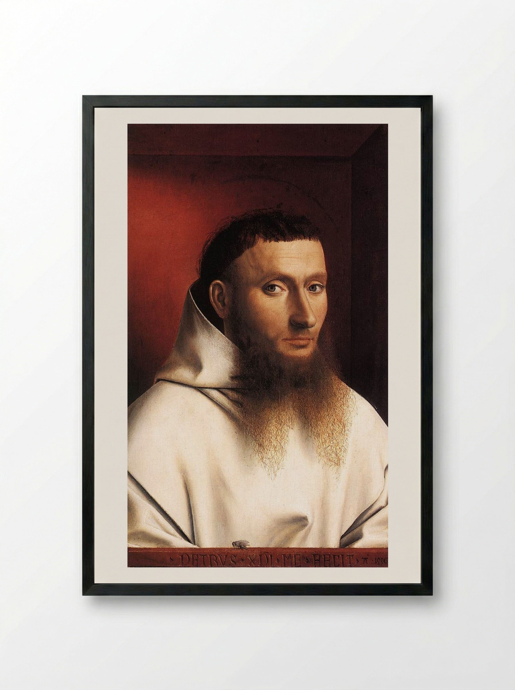Portrait of a Carthusian - Petrus Christus - Framed Print Black