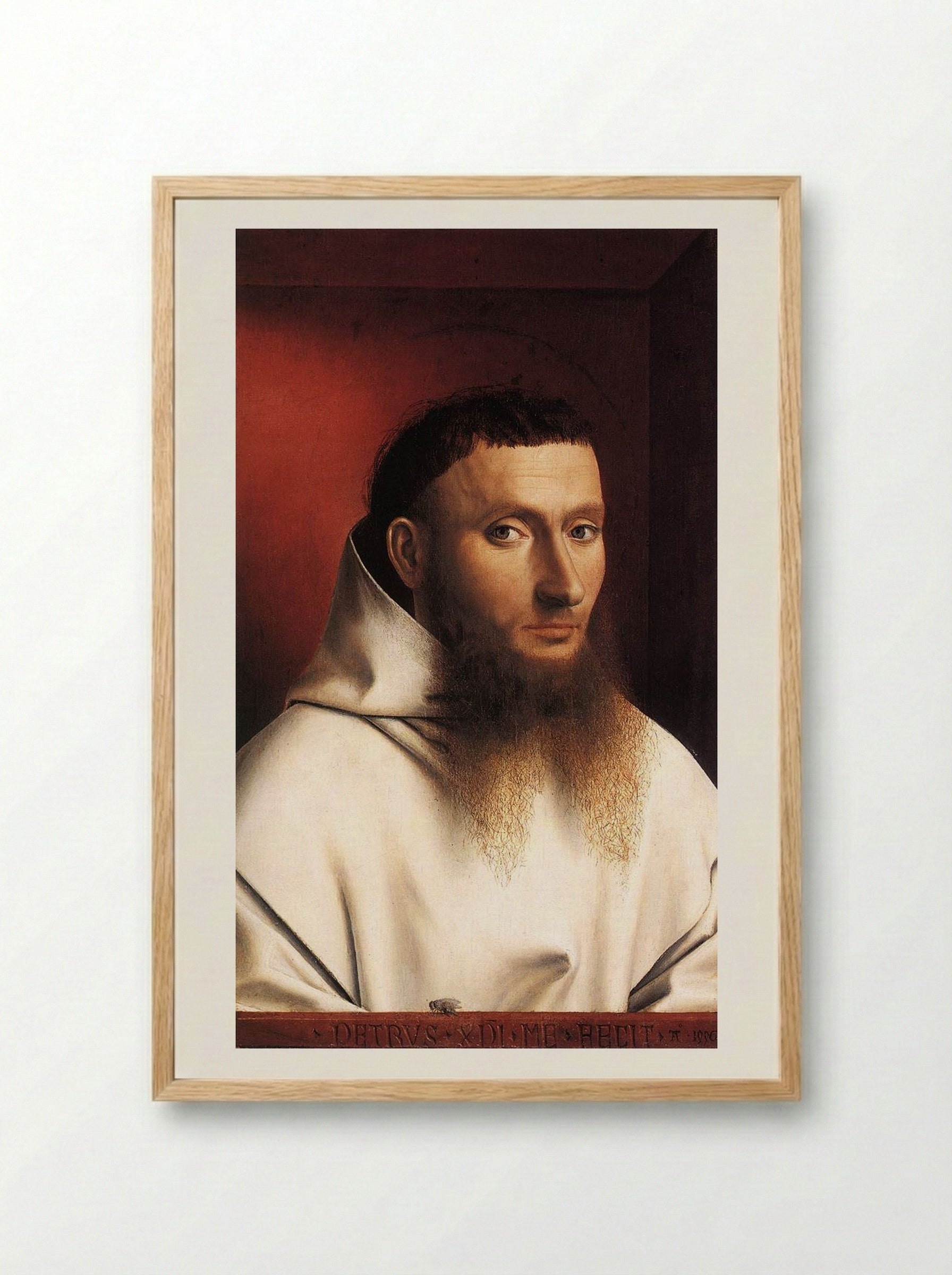 Portrait of a Carthusian - Petrus Christus - Framed Print Wood