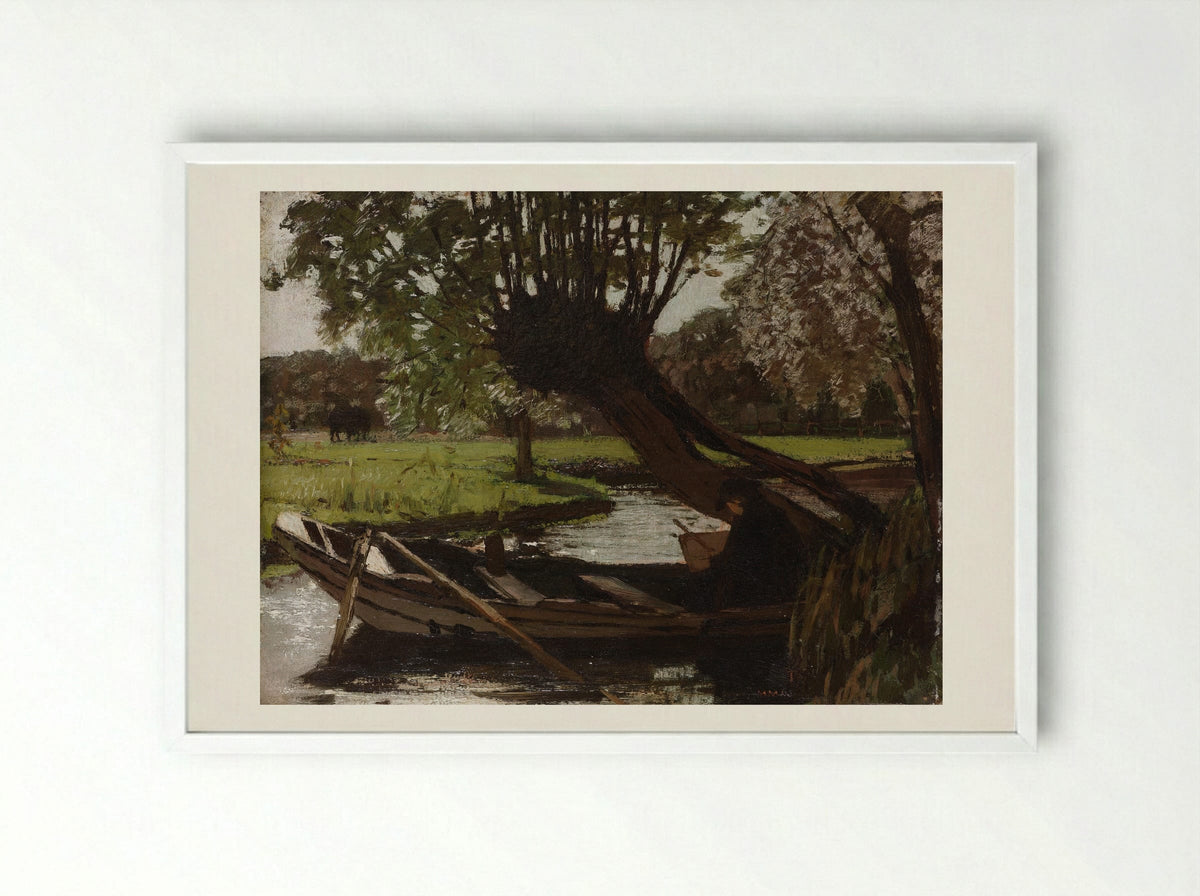 Boot met knotwilg - Matthijs Maris - Framed Print White
