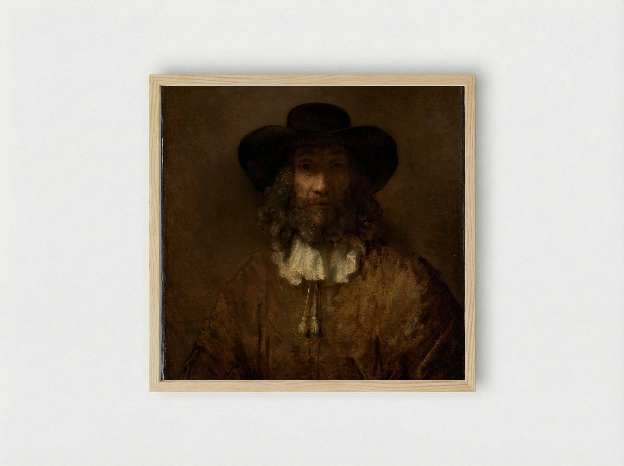 Man with a Beard - Rembrandt van Rijn - Framed Print Wood