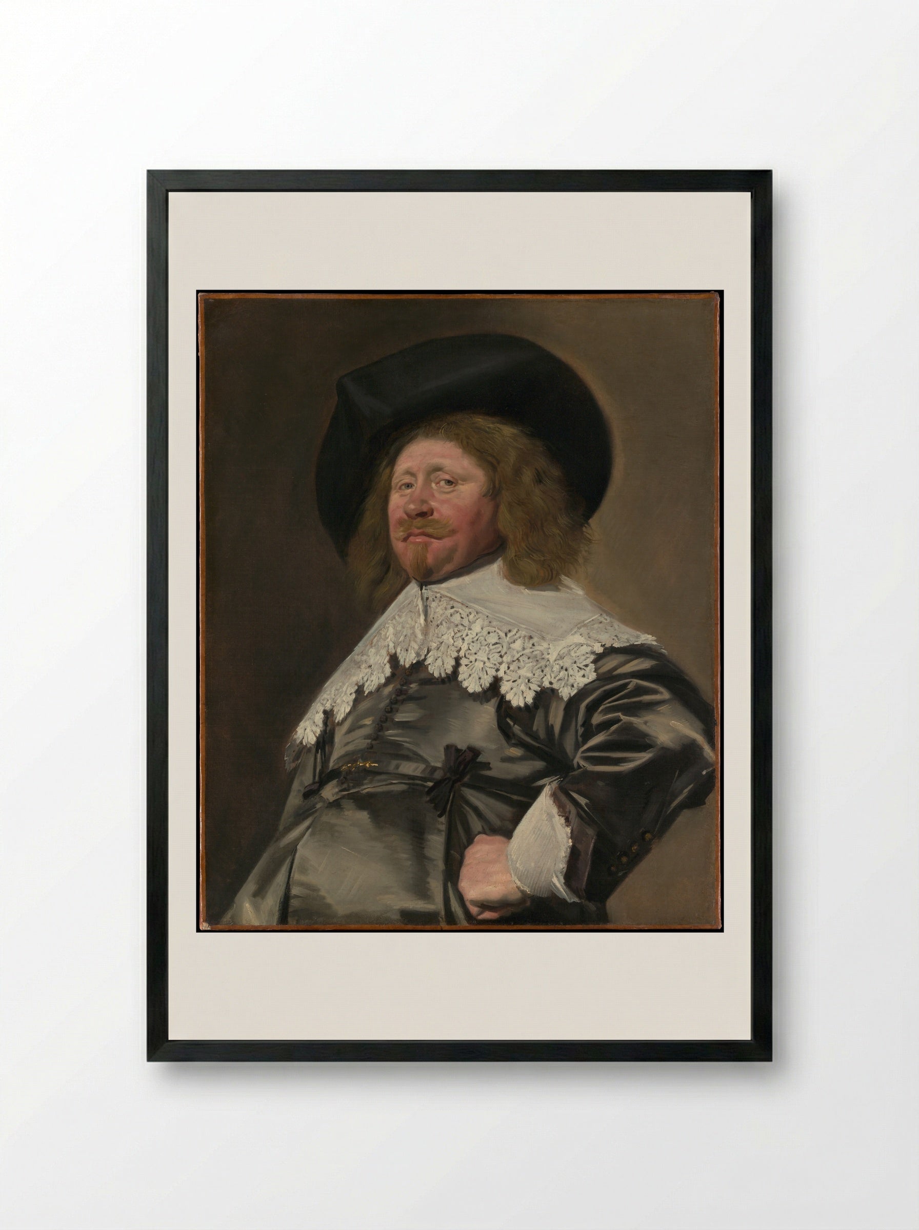 Portrait of a Man, Possibly Nicolaes Pietersz Duyst van Voorhout - Frans Hals - Framed Print Black