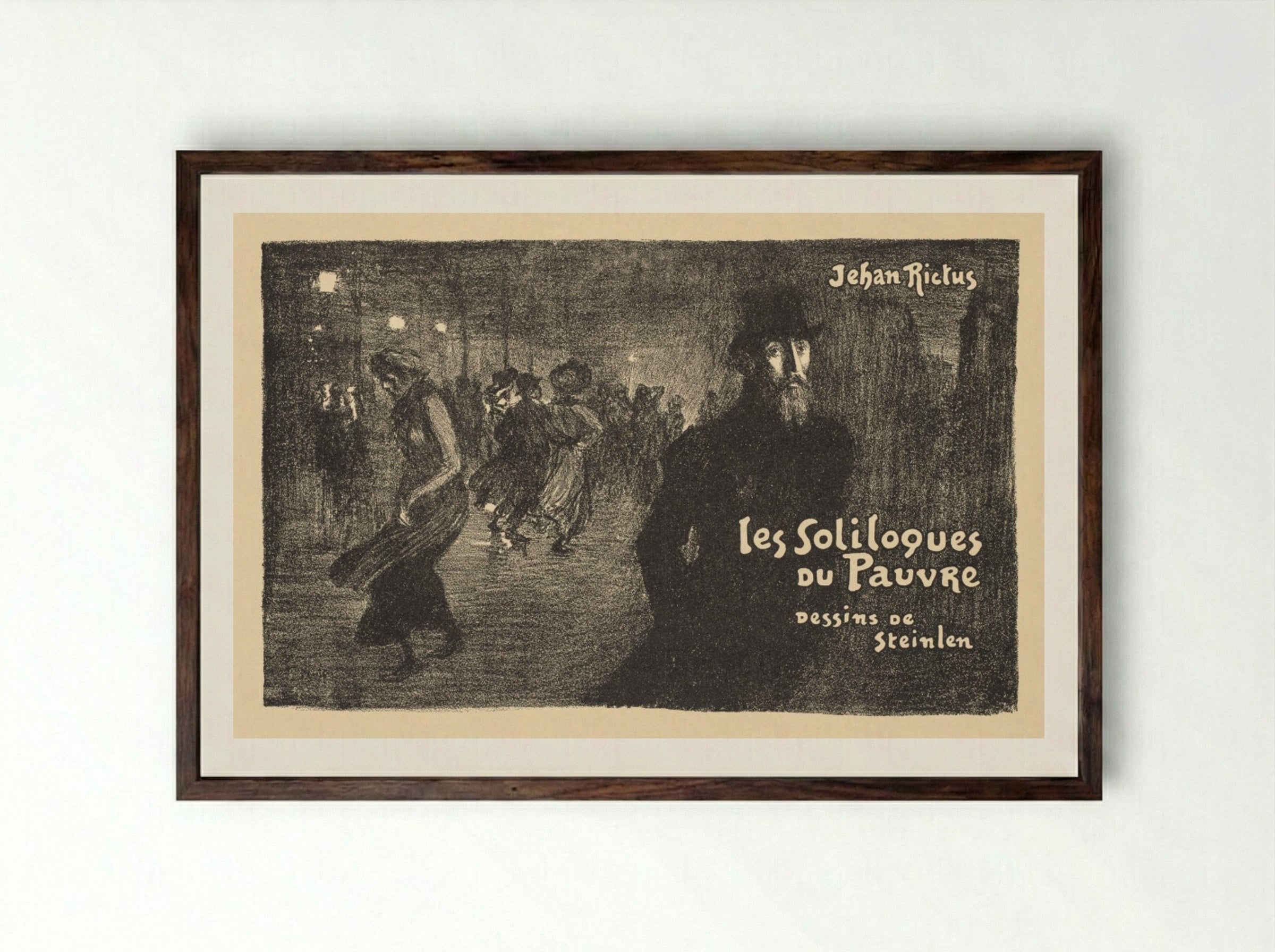 Les Soliloques du Pauvre - Théophile Alexandre Steinlen - Framed Print Dark Wood