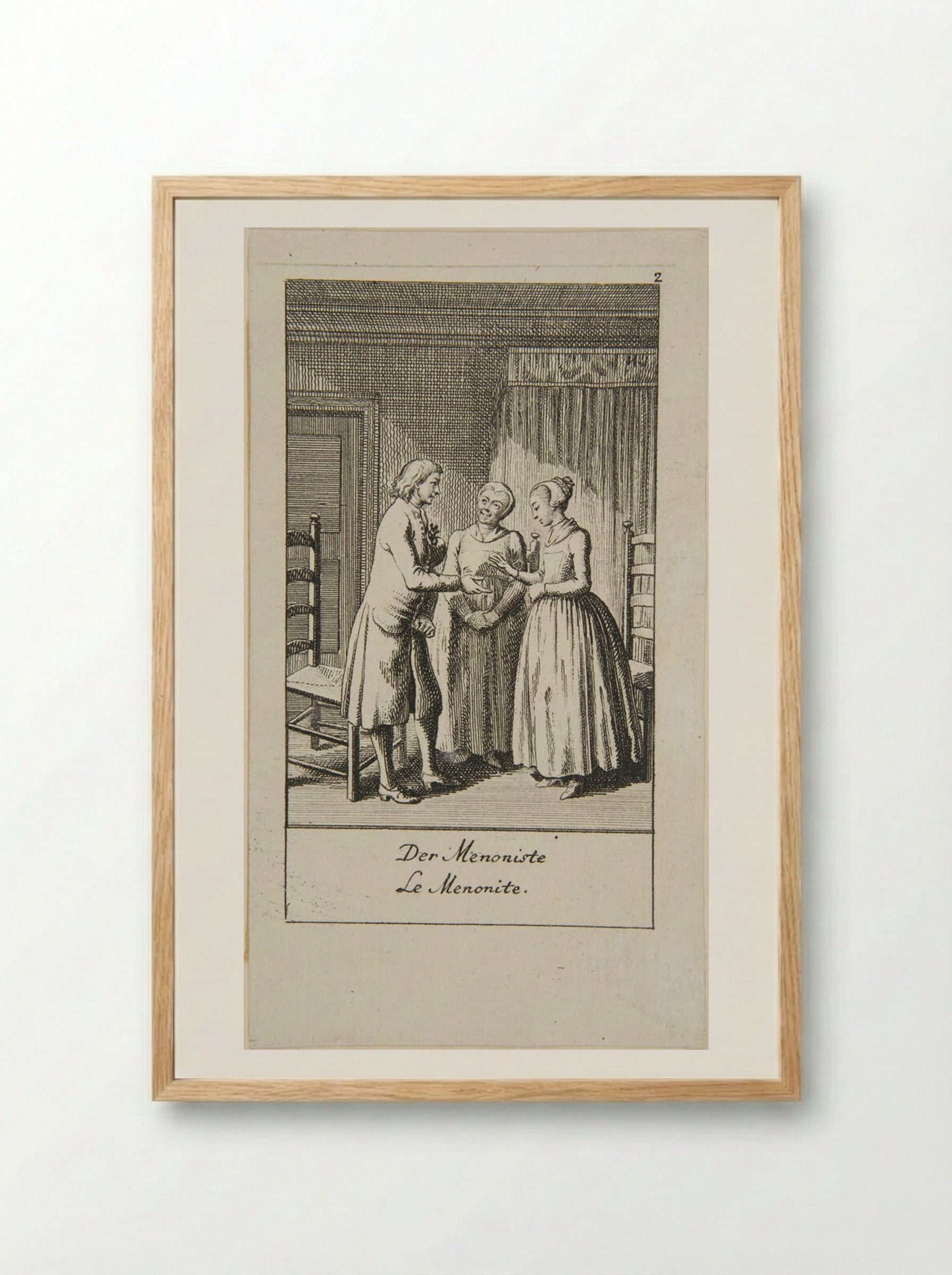 Illustration for Wedding Proposals: The Mennonite - Daniel Nikolaus Chodowiecki - Framed Print Wood