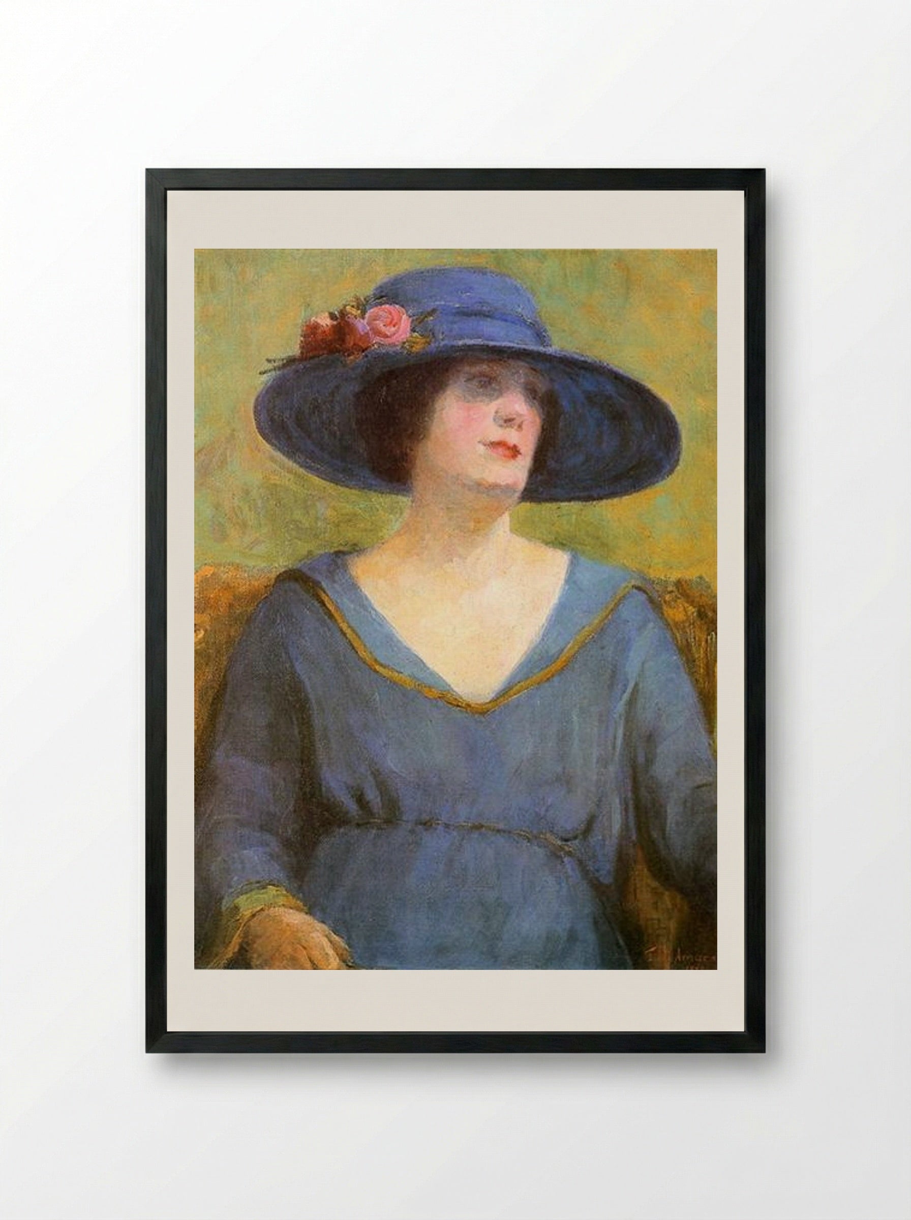 Blue Hat - Tarsila do Amaral - Framed Print Black