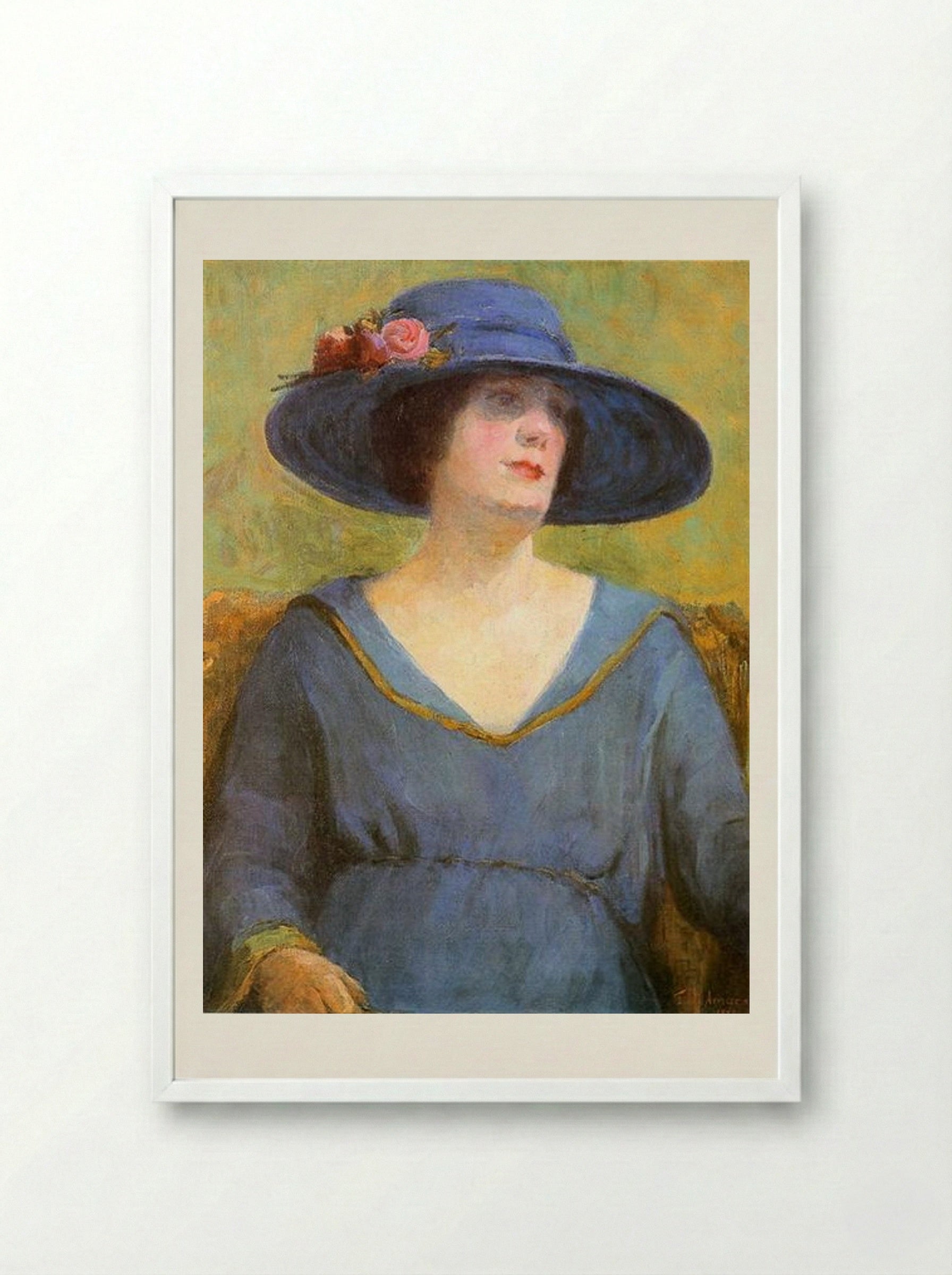 Blue Hat - Tarsila do Amaral - Framed Print White