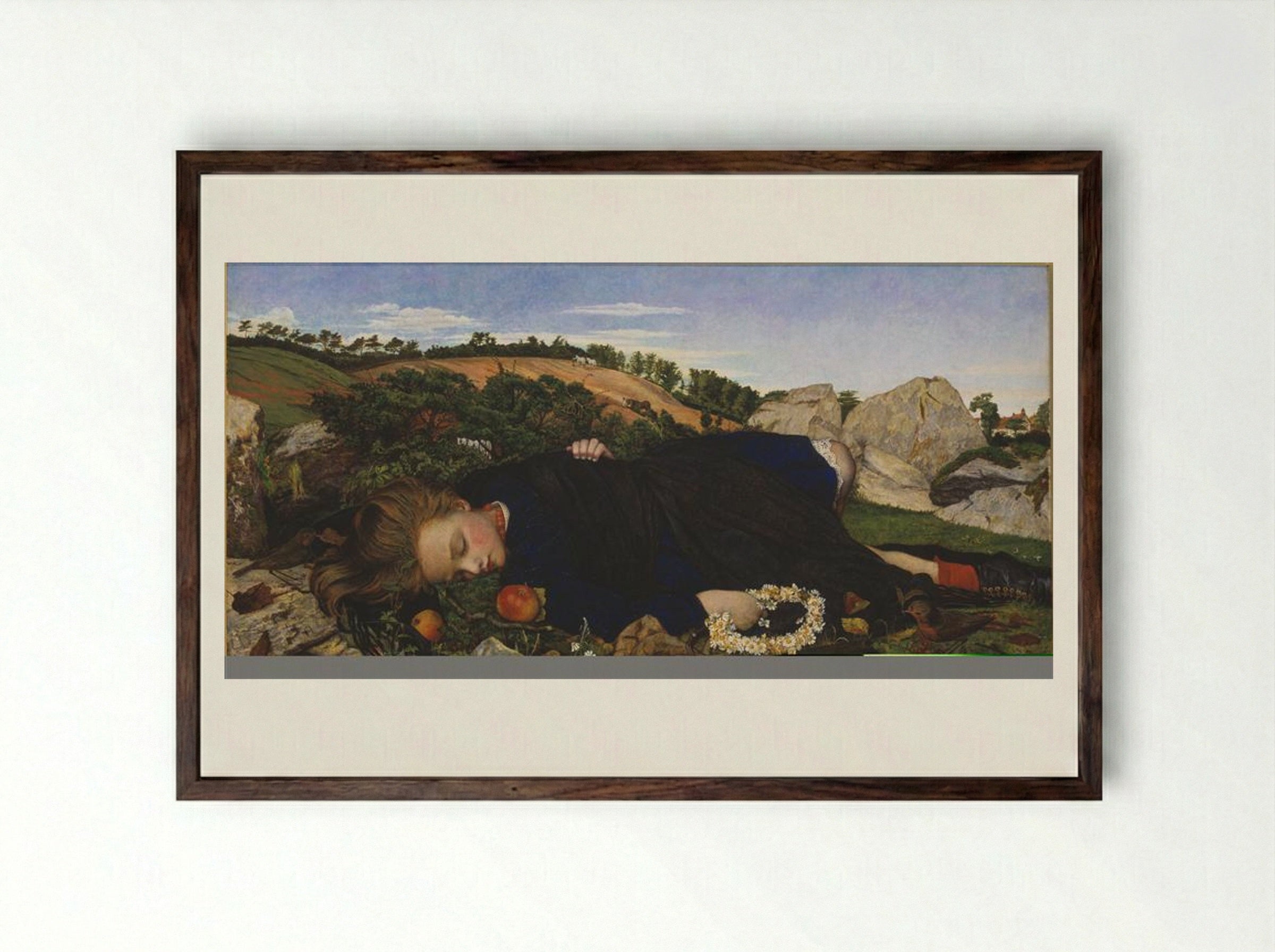 Robin of Modern Times - John Roddam Spencer Stanhope - Framed Print Dark Wood