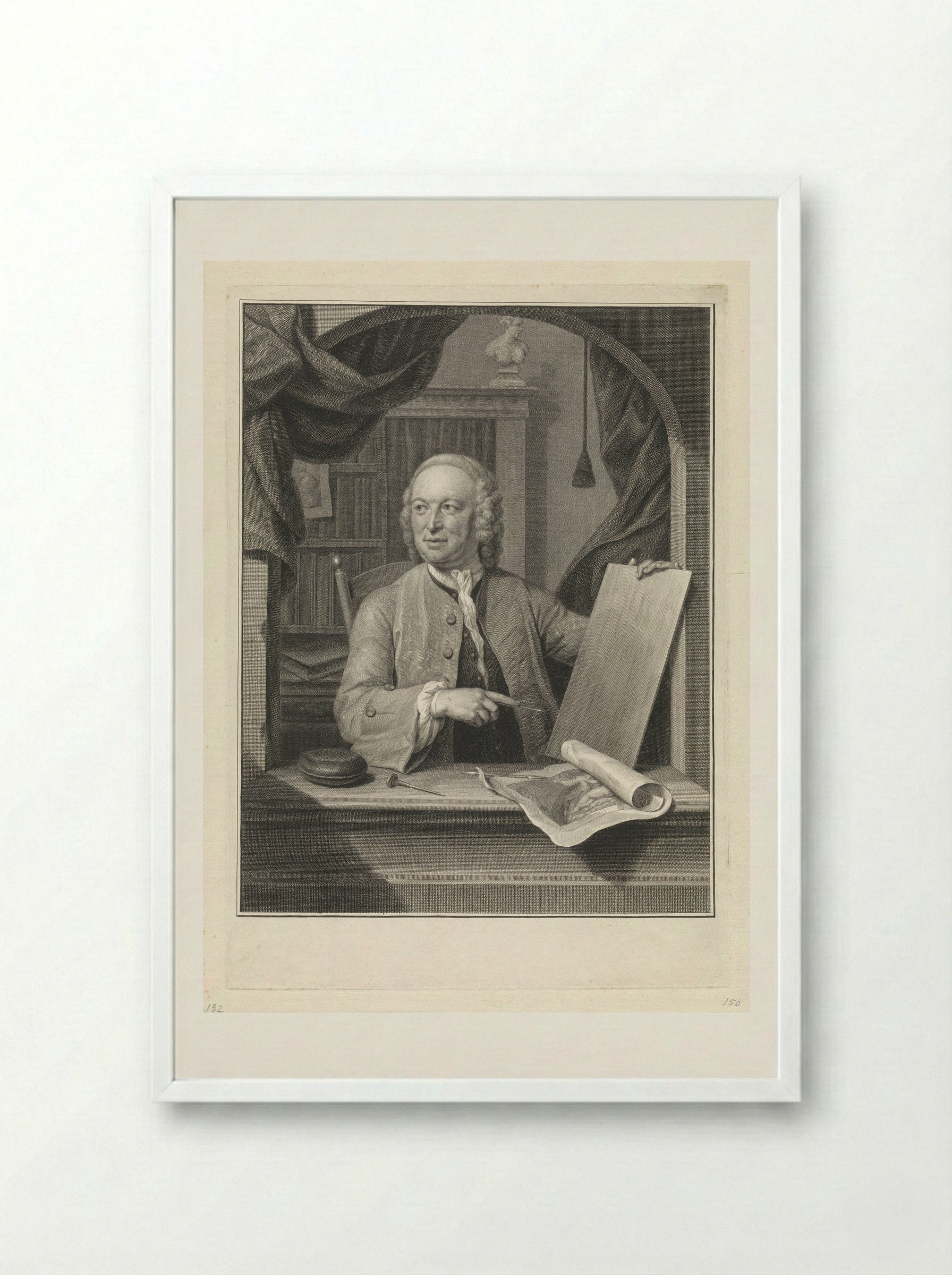 Portret van Maurits, prins van Oranje - Pieter Tanjé - Framed Print White
