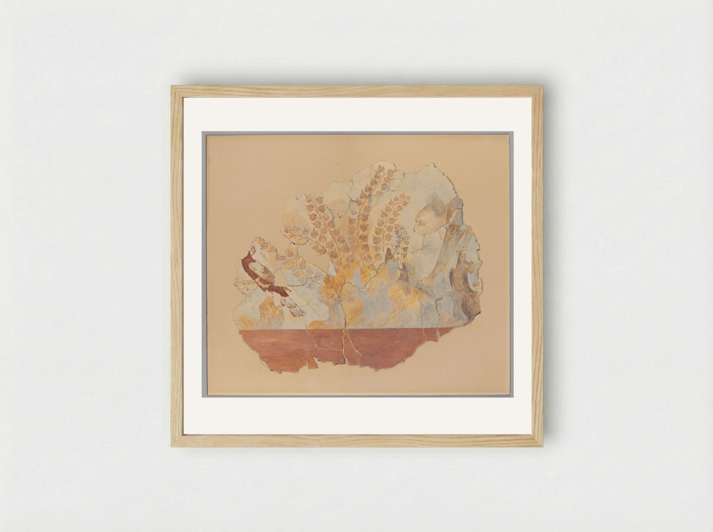 Cat Hunting a Pheasant - Fine Art Print - Framed Print Wood