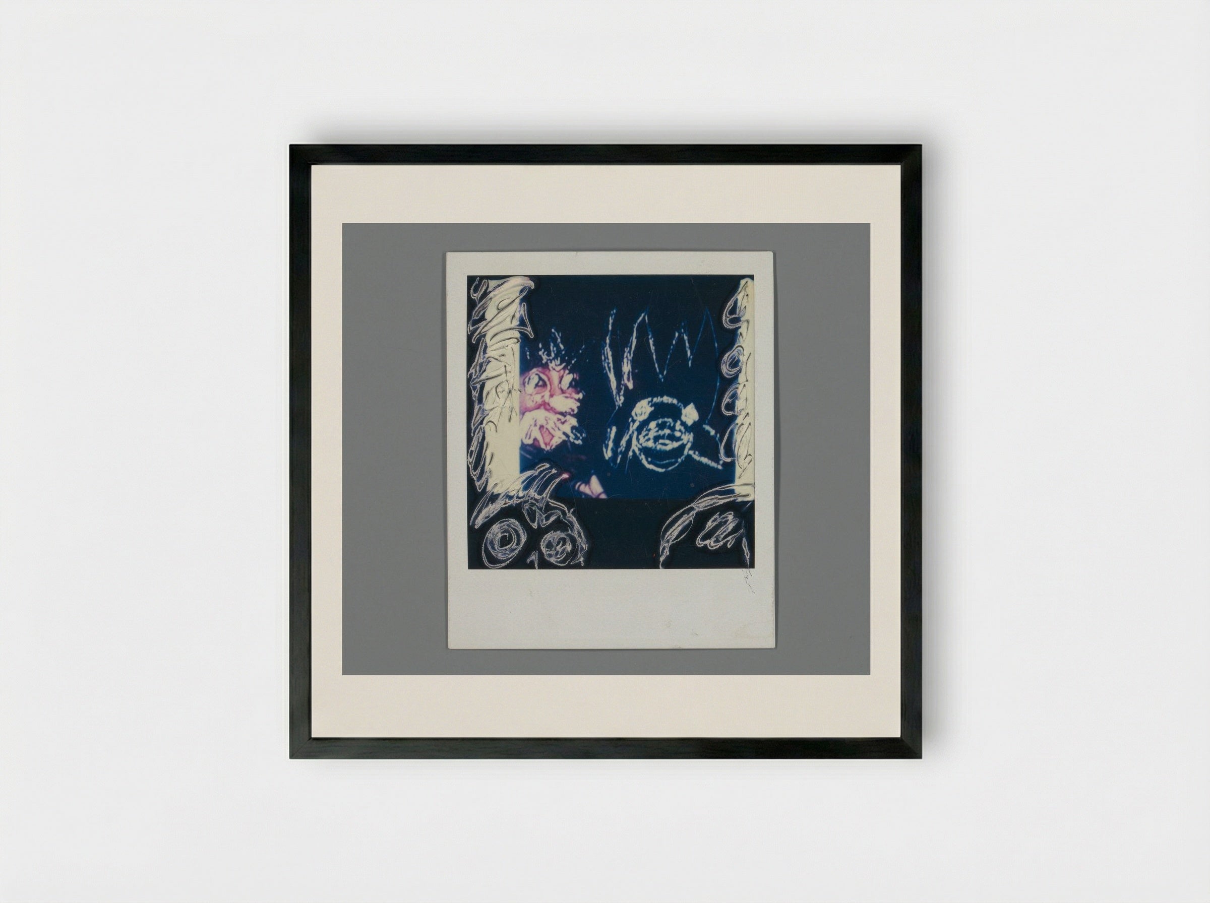 Untitled (Woman with Mask, Polaroid) - Aat Veldhoen - Framed Print Black