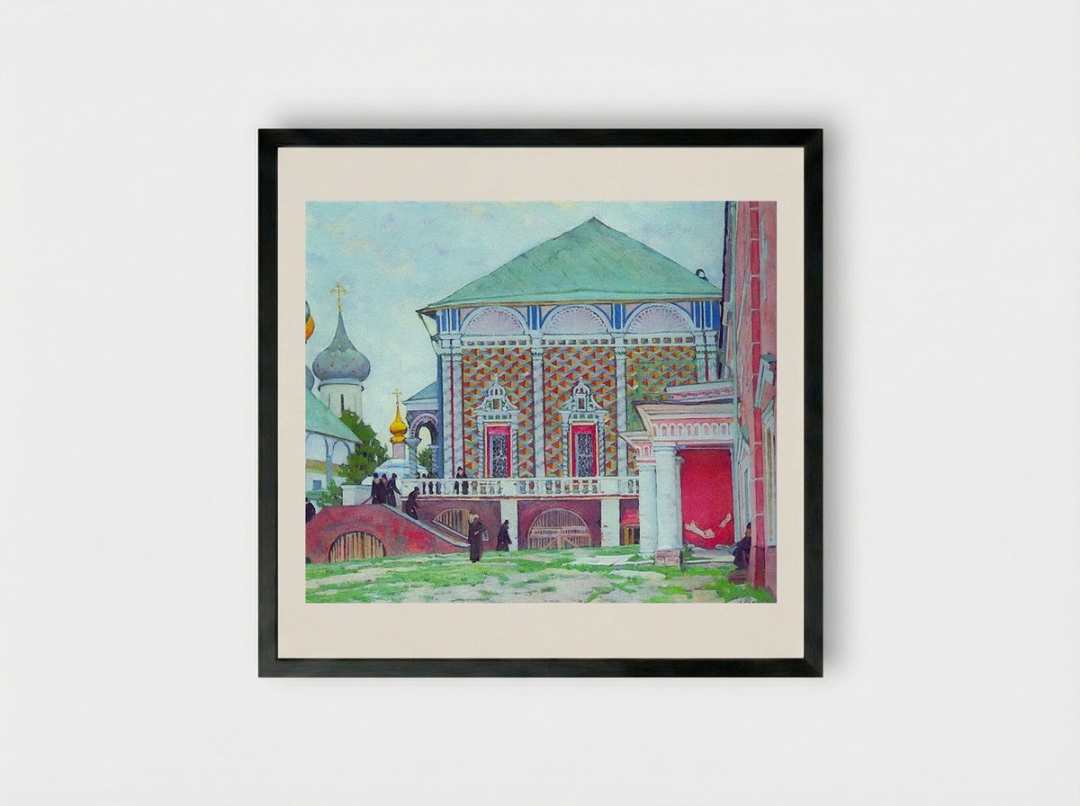 Refectory of the Trinity Sergius Lavra - Konstantin Yuon - Framed Print Black