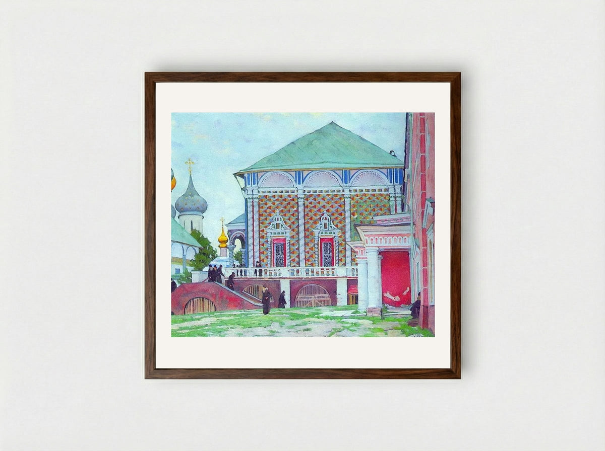 Refectory of the Trinity Sergius Lavra - Konstantin Yuon - Framed Print Dark Wood