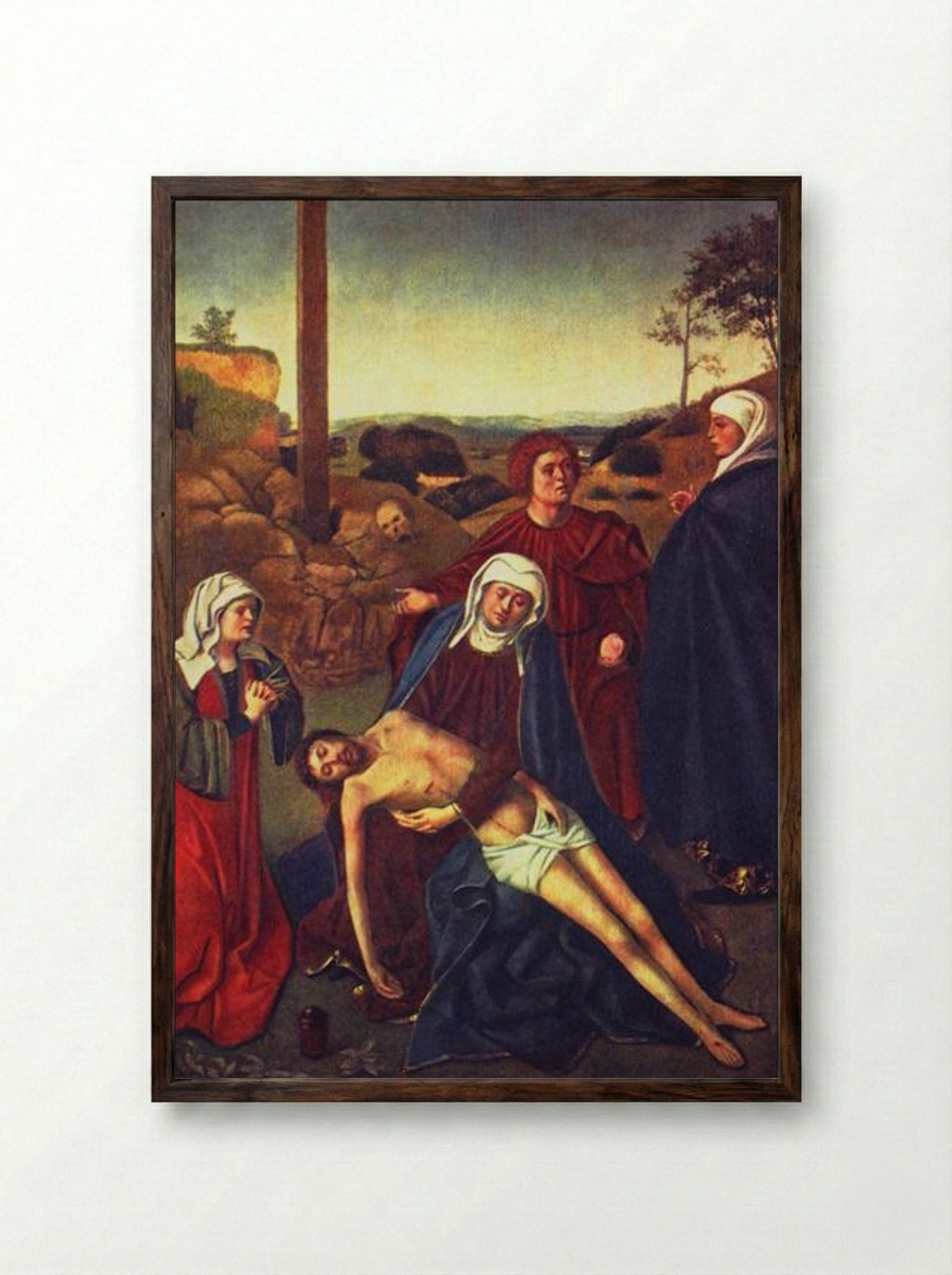 The Lamentation - Petrus Christus - Framed Print Dark Wood