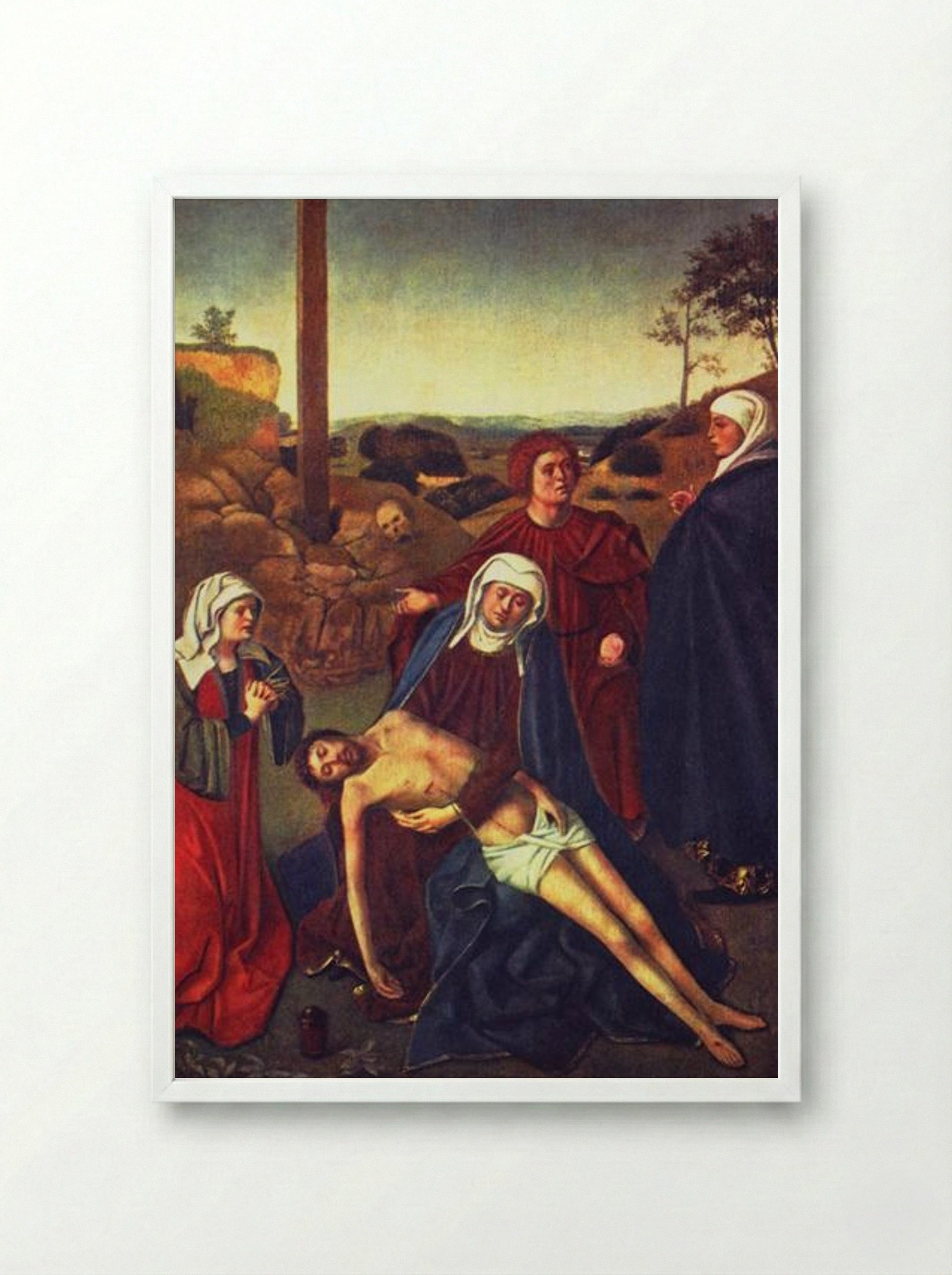 The Lamentation - Petrus Christus - Framed Print White