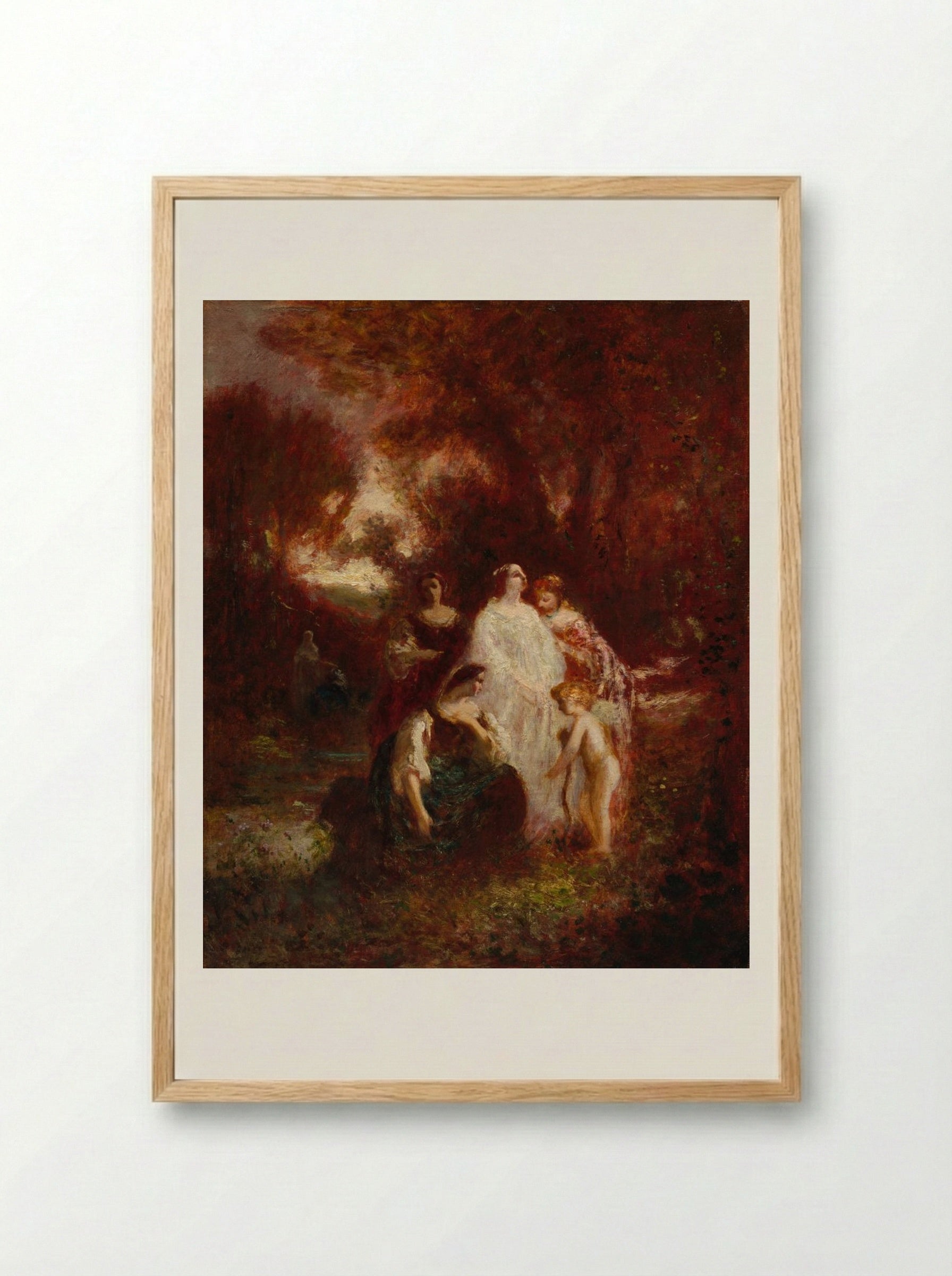 Figures in the Woods - Adolphe Monticelli - Framed Print Wood
