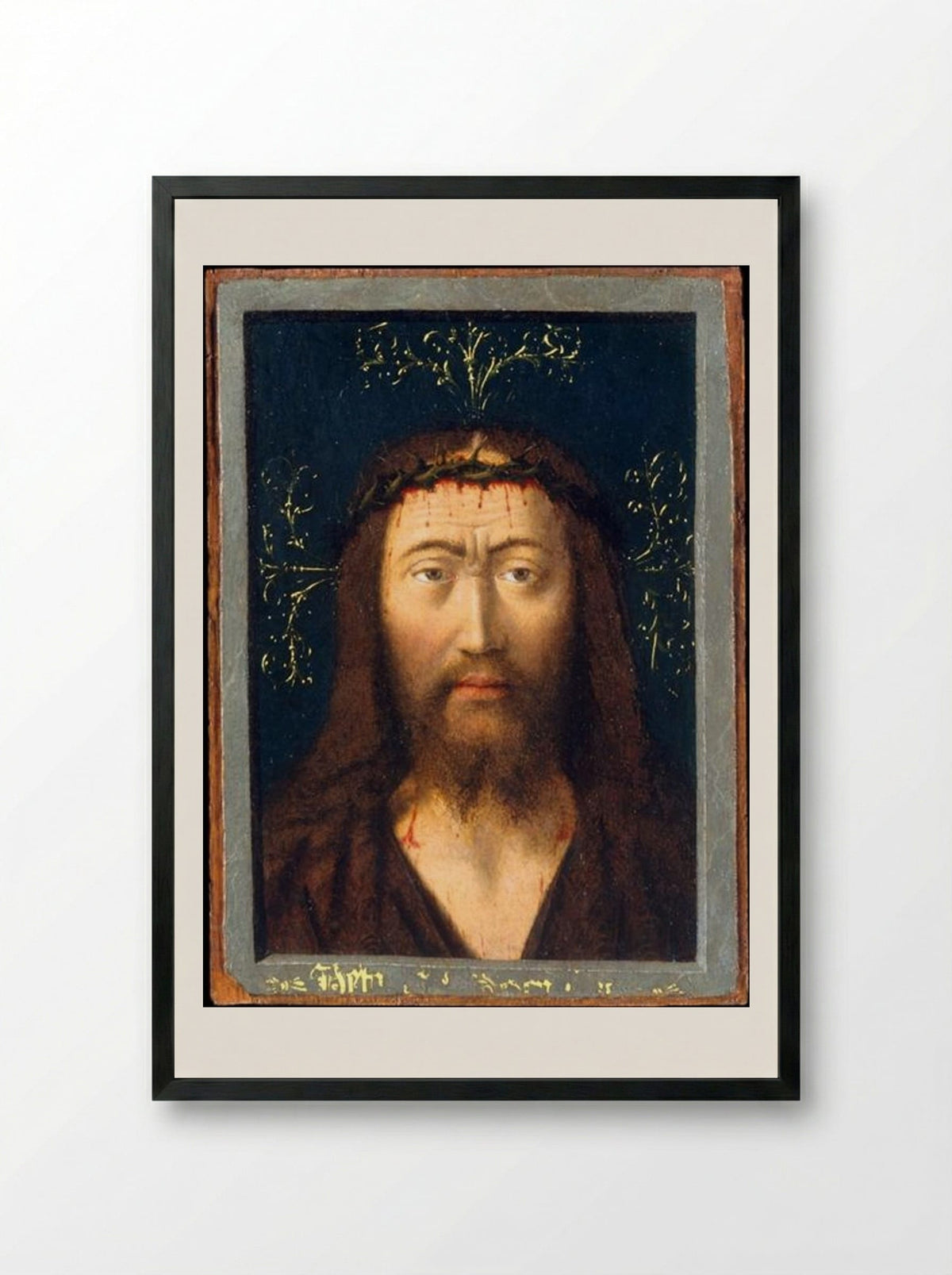 Head of Christ (Ecce Homo) - Petrus Christus - Framed Print Black