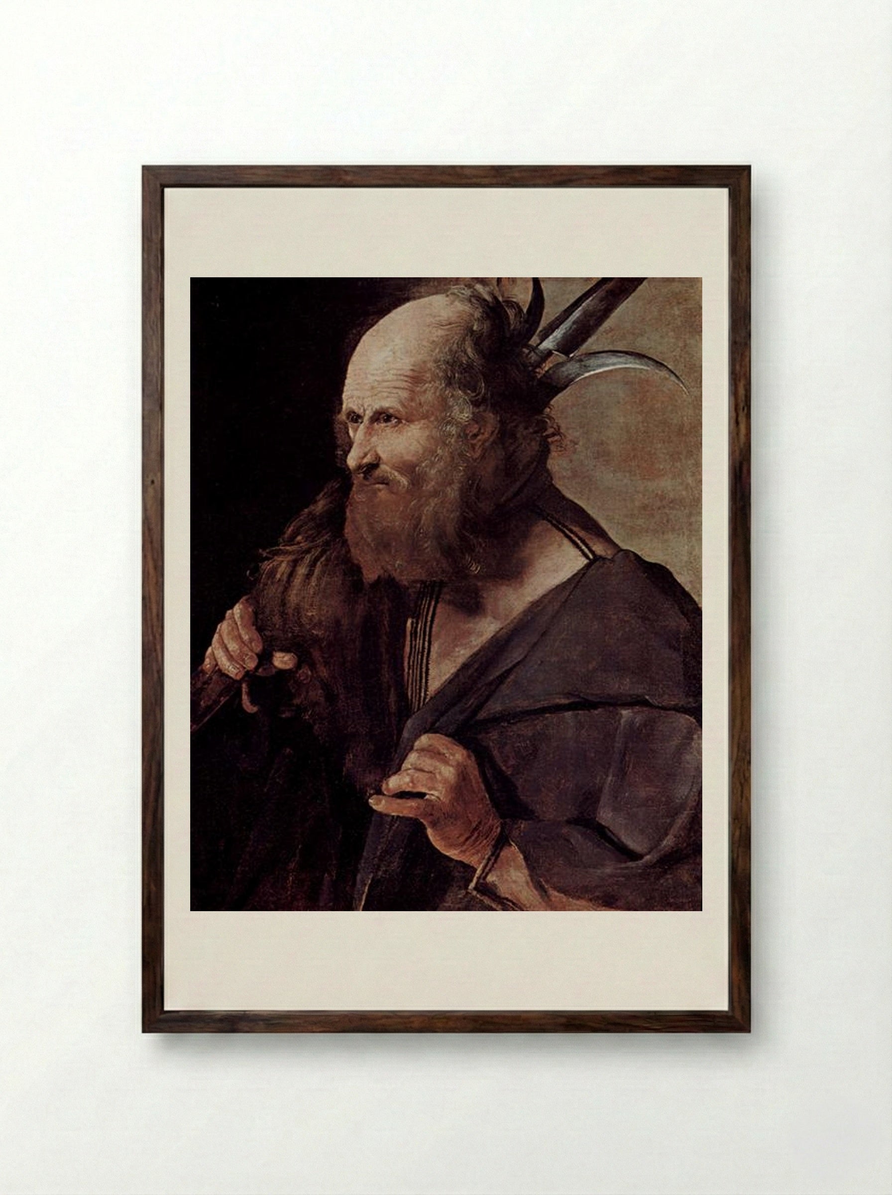 St. Jude Thaddeus - Georges de la Tour - Framed Print Dark Wood