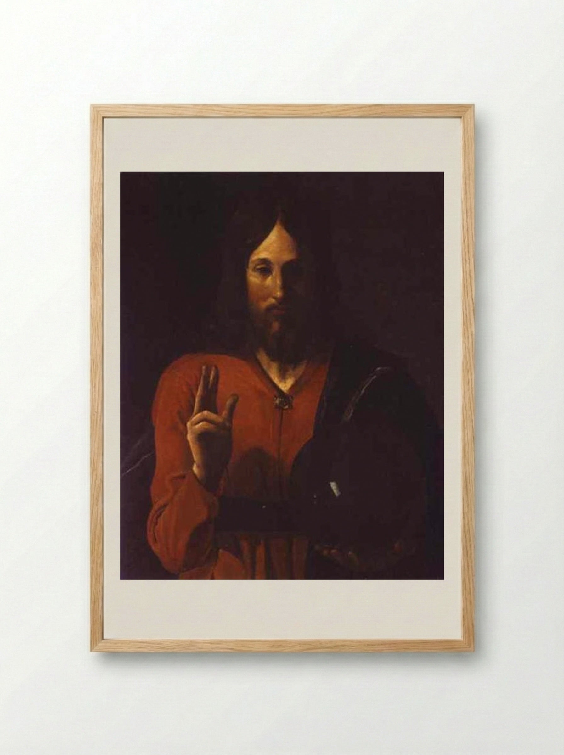 Christ Bénissant - Georges de la Tour - Framed Print Wood