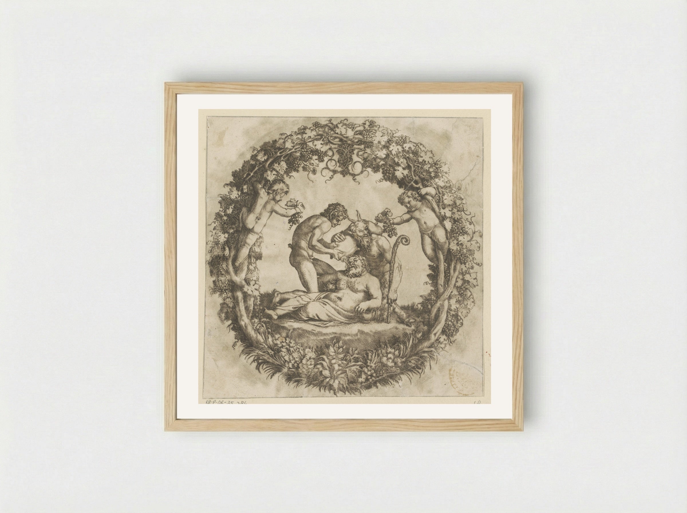 Drunken Silenus - Annibale Carracci - Framed Print Wood