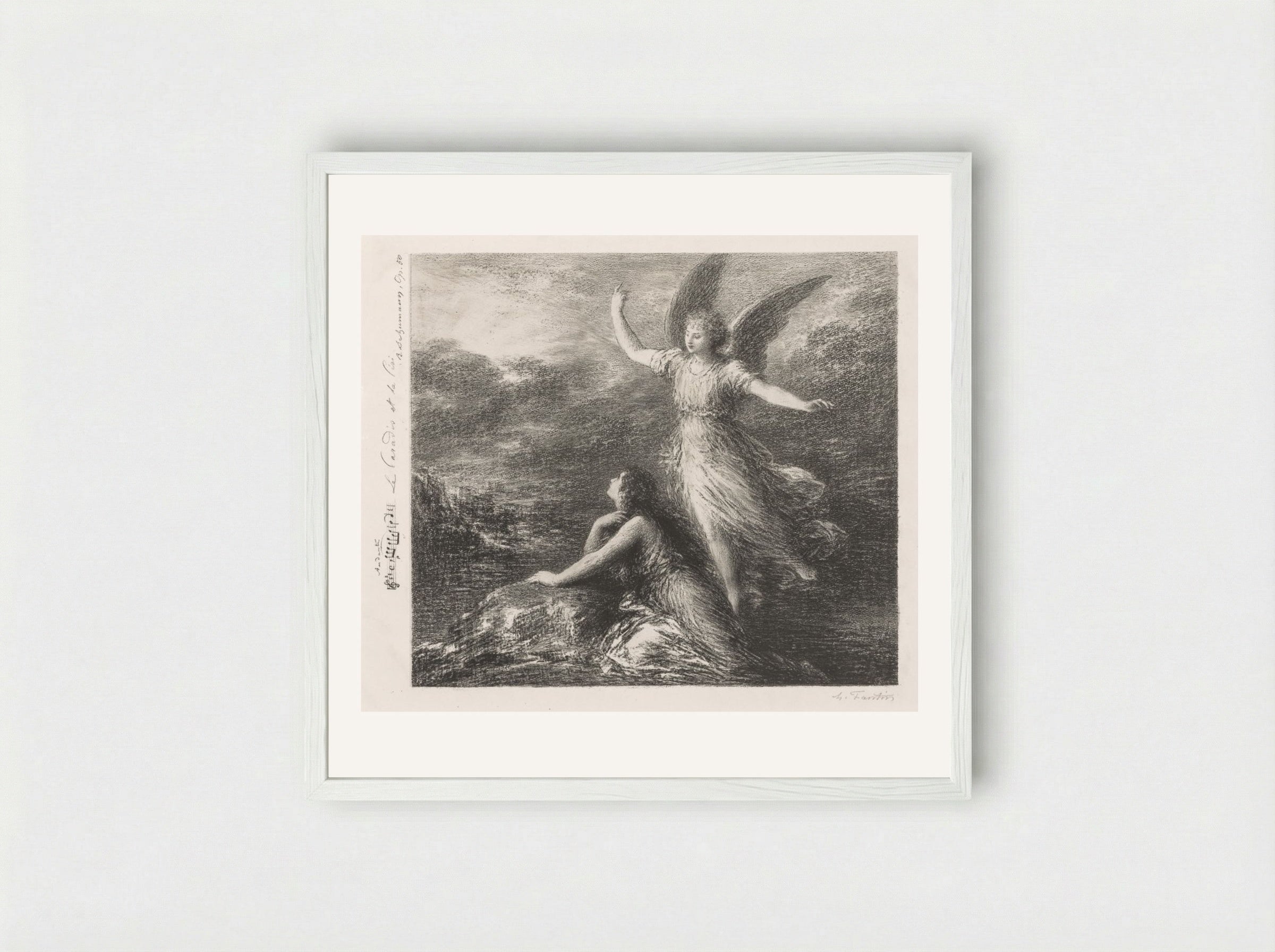 Debut from Paradise and the Peri (Second Plate) - Henri Fantin-Latour - Framed Print White