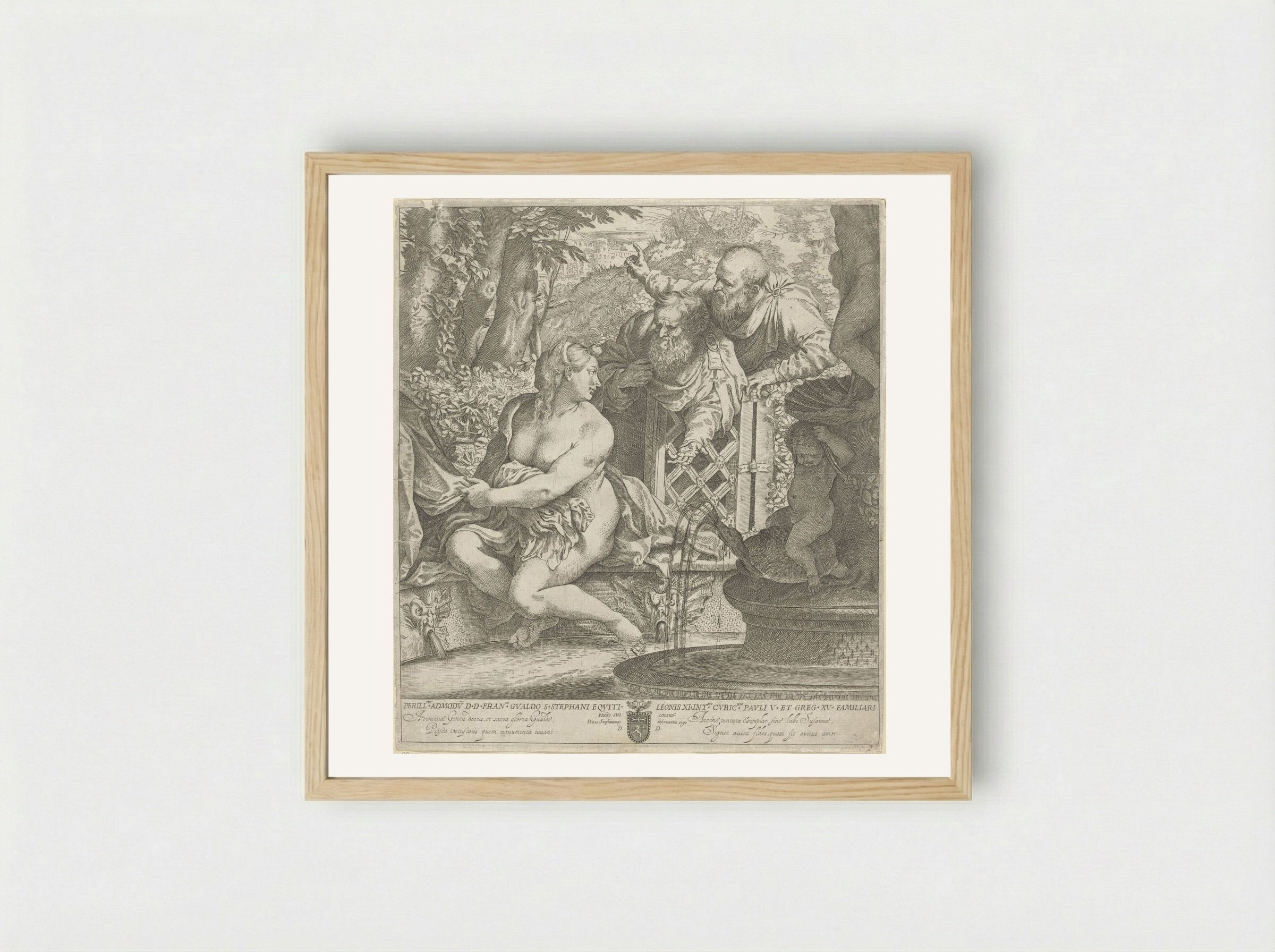 Susanna and the Elders - Annibale Carracci - Framed Print Wood