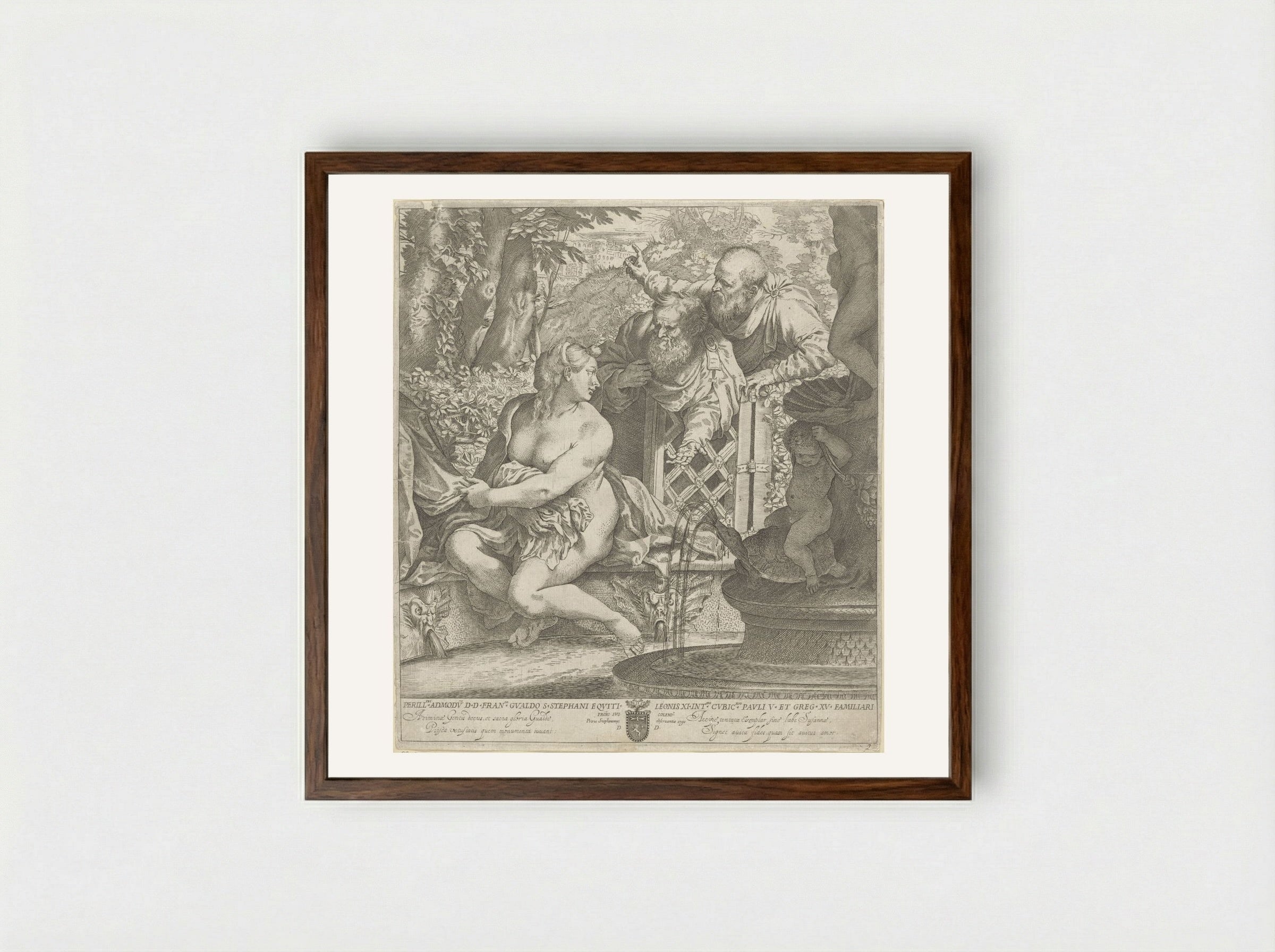 Susanna and the Elders - Annibale Carracci - Framed Print Dark Wood