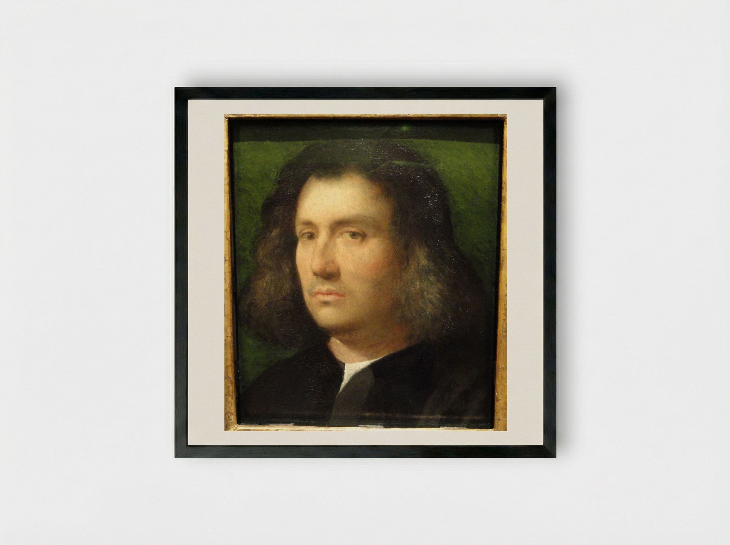 Portrait of a Man (Terris Portrait) - Giorgione - Framed Print Black