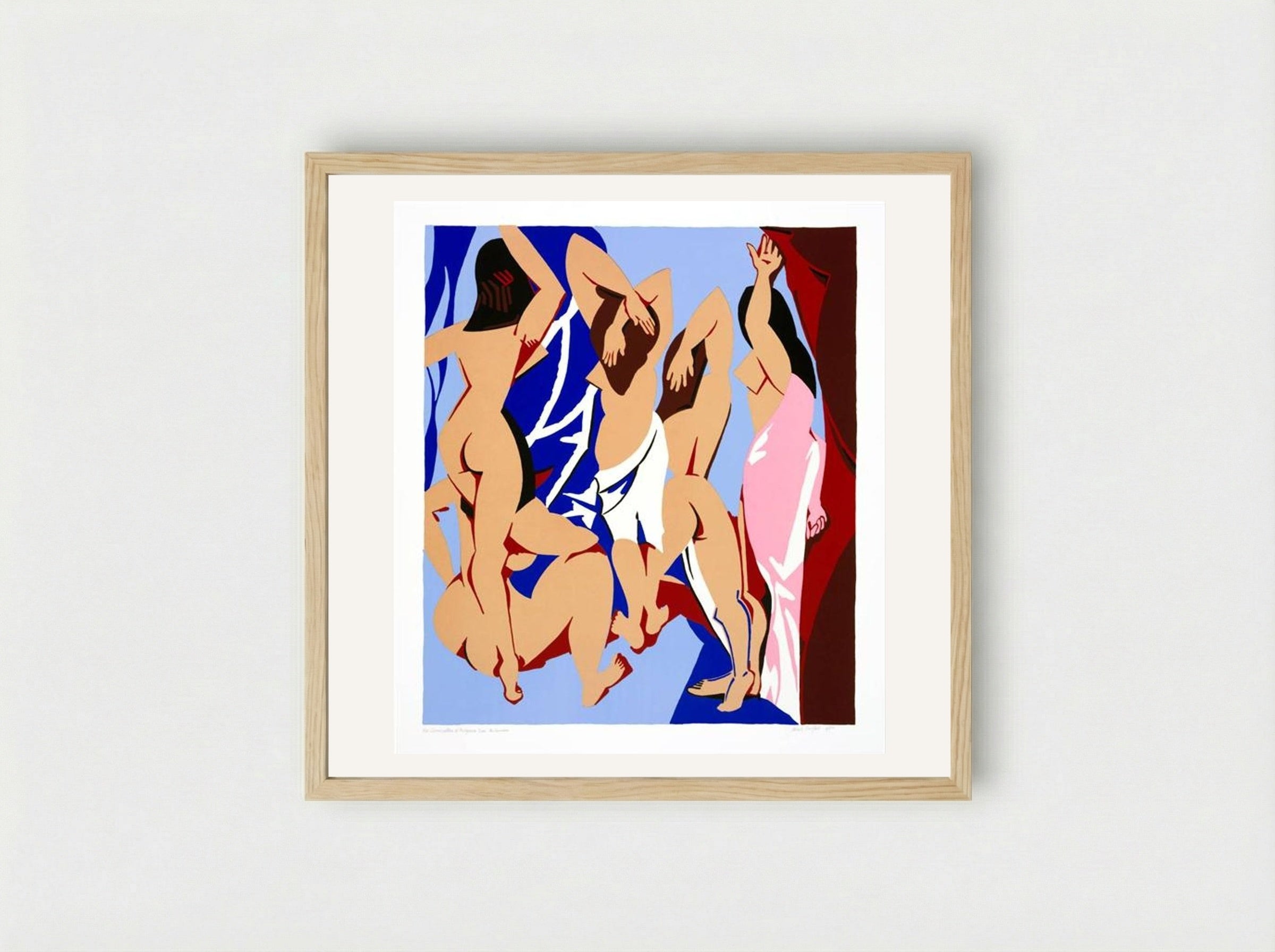 Les Demoiselles d'Avignon vues de derrière - Patrick Caulfield - Framed Print Wood