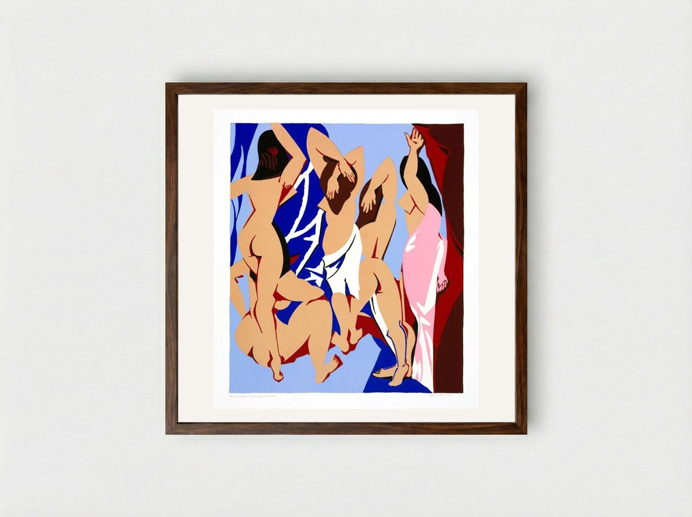 Les Demoiselles d'Avignon vues de derrière - Patrick Caulfield - Framed Print Dark Wood