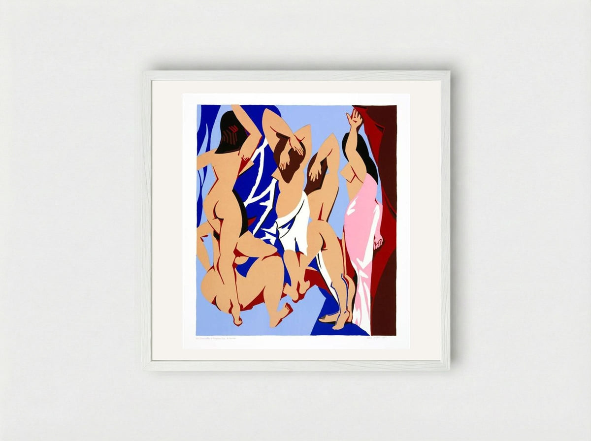 Les Demoiselles d'Avignon vues de derrière - Patrick Caulfield - Framed Print White