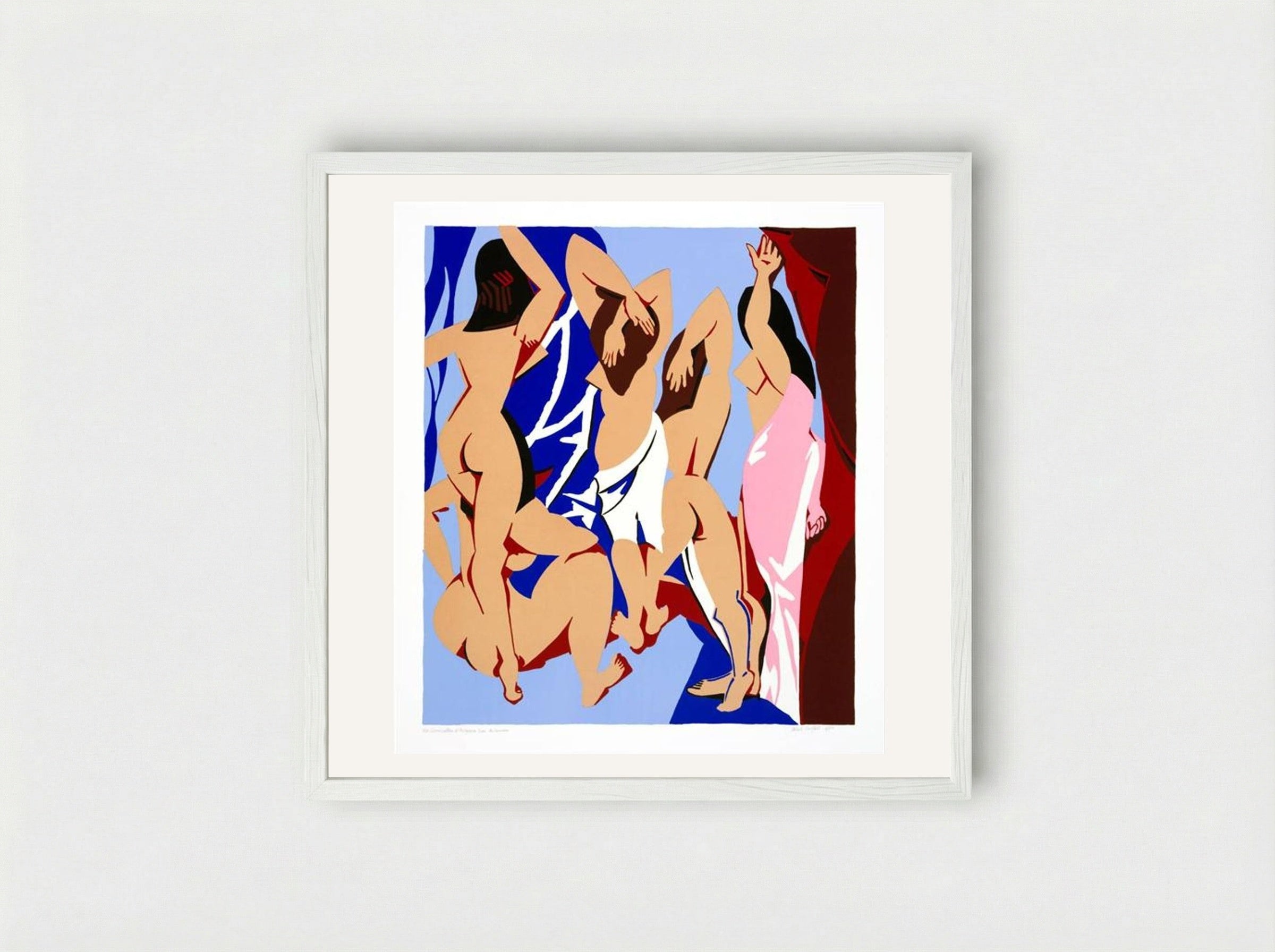 Les Demoiselles d'Avignon vues de derrière - Patrick Caulfield - Framed Print White