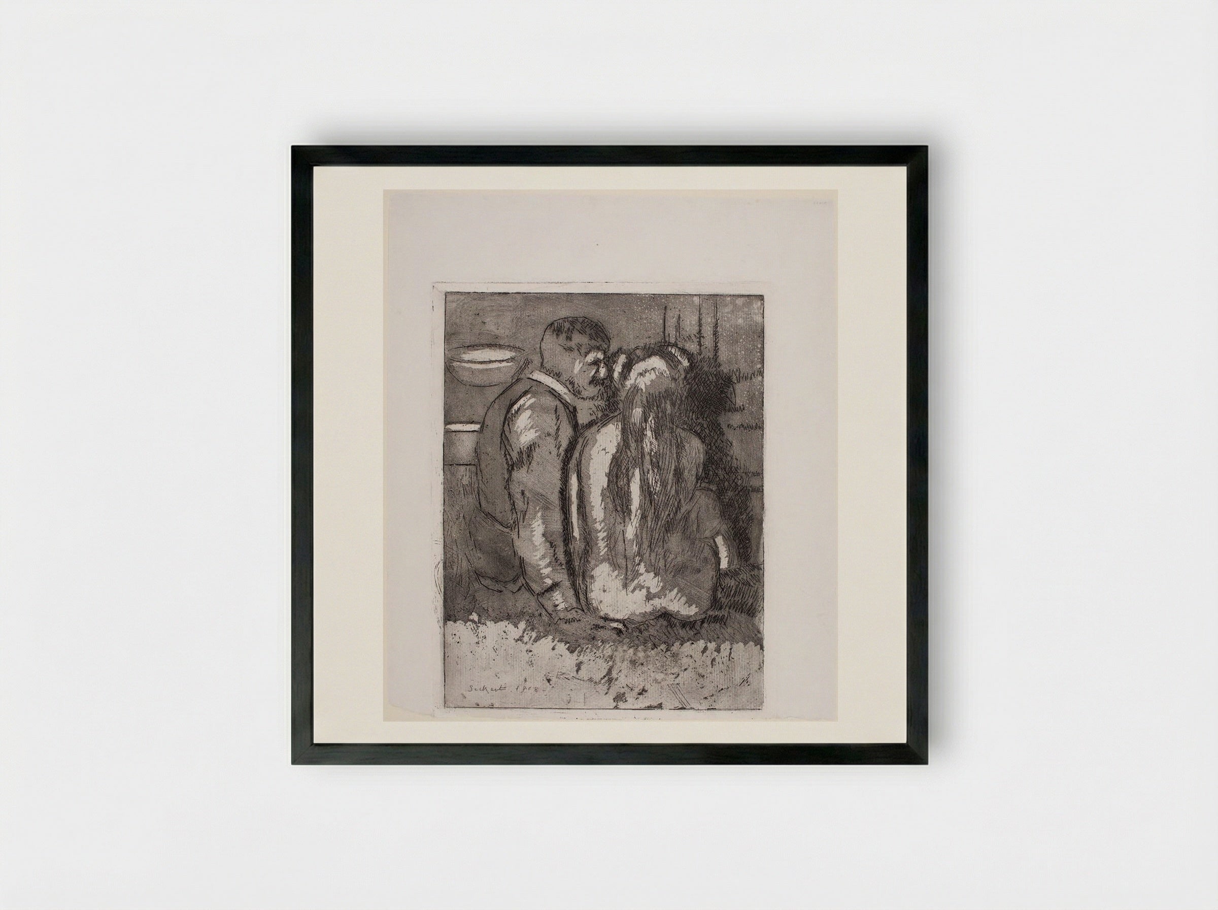 The Camden Town Murder (The Large Plate) - Walter Sickert - Framed Print Black