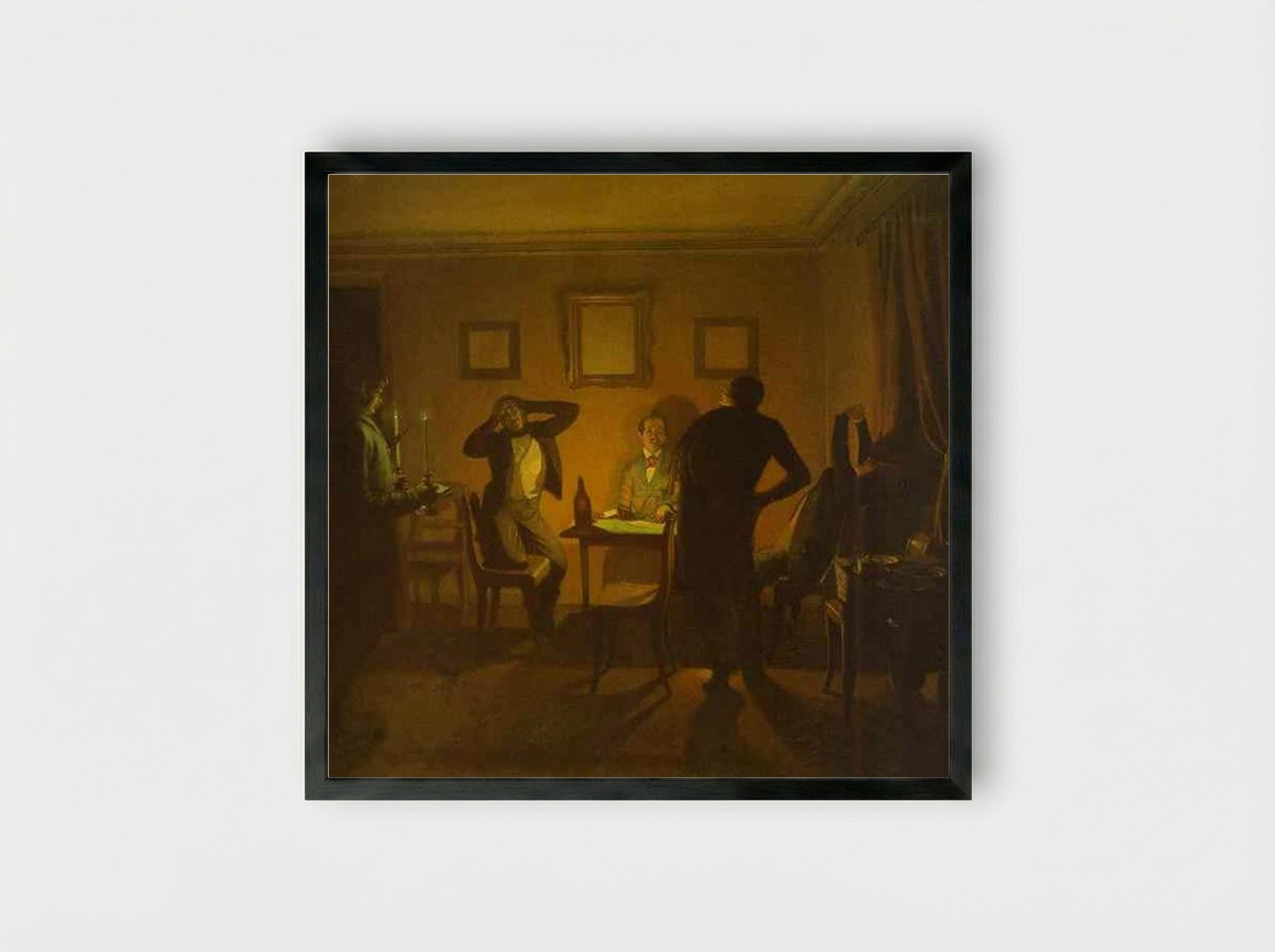 Gamblers - Pavel Fedotov - Framed Print Black