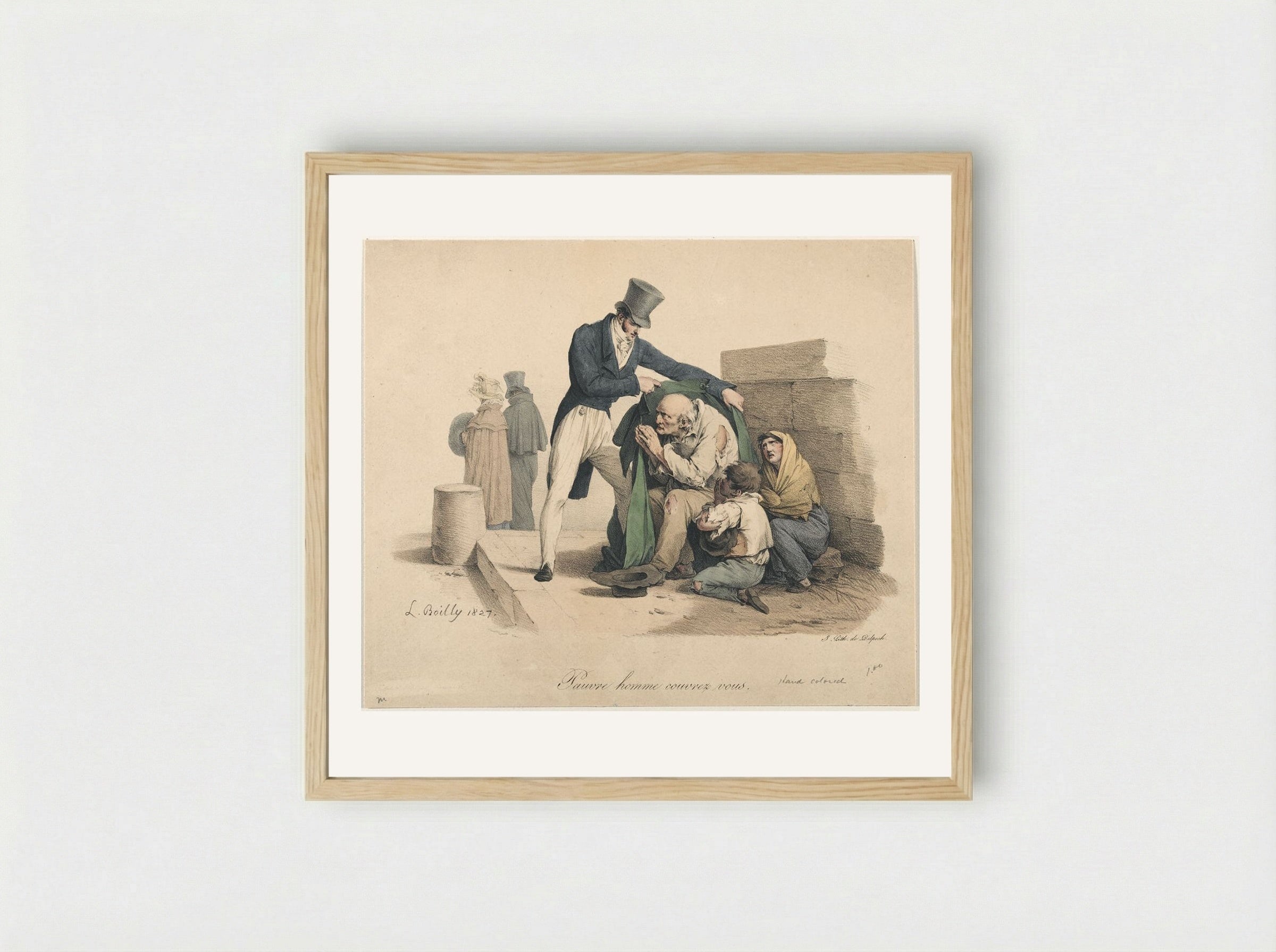 Pauvre homme couvrez vous - Louis-Léopold Boilly - Framed Print Wood