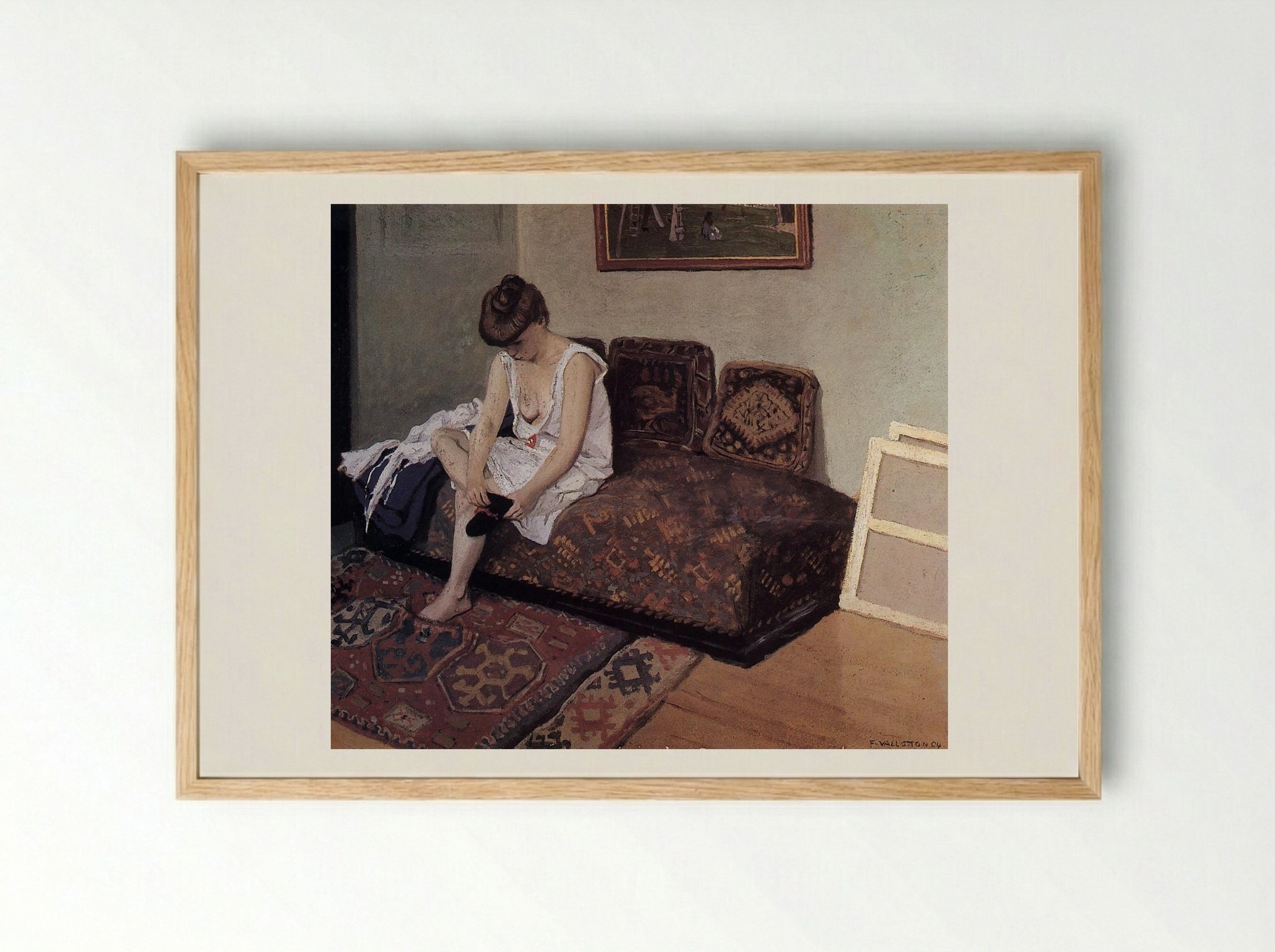 The Black Stocking - Félix Vallotton - Framed Print Wood