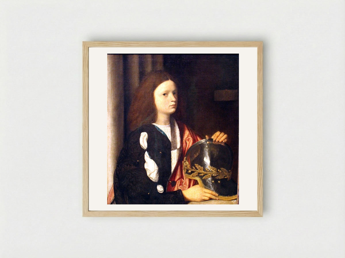 Portrait of Francesco Maria della Rovere - Giorgione - Framed Print Wood