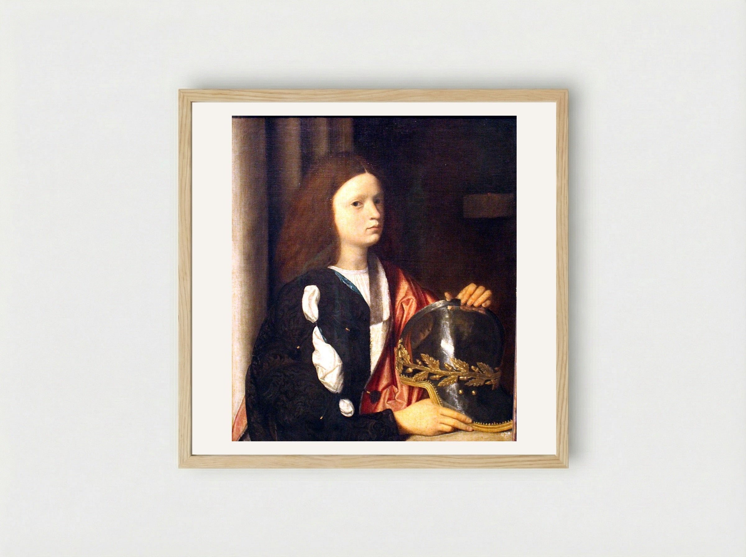 Portrait of Francesco Maria della Rovere - Giorgione - Framed Print Wood