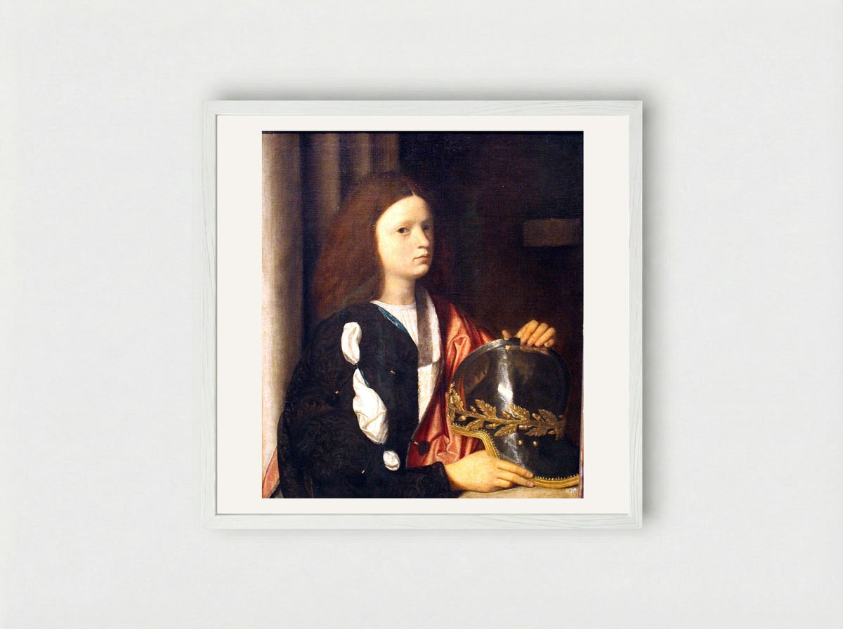 Portrait of Francesco Maria della Rovere - Giorgione - Framed Print White