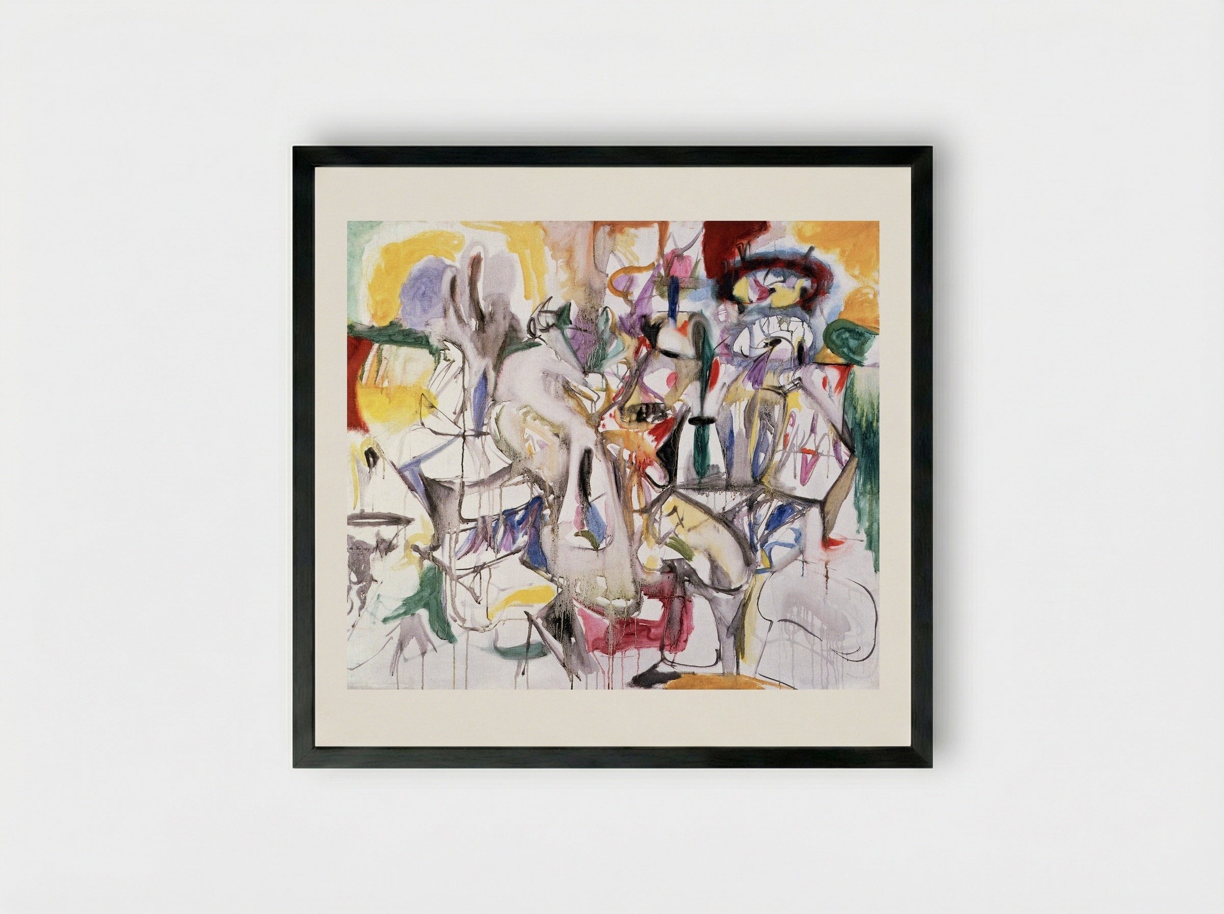 How My Mother's Embroidered Apron Unfolds in My Life - Arshile Gorky - Framed Print Black