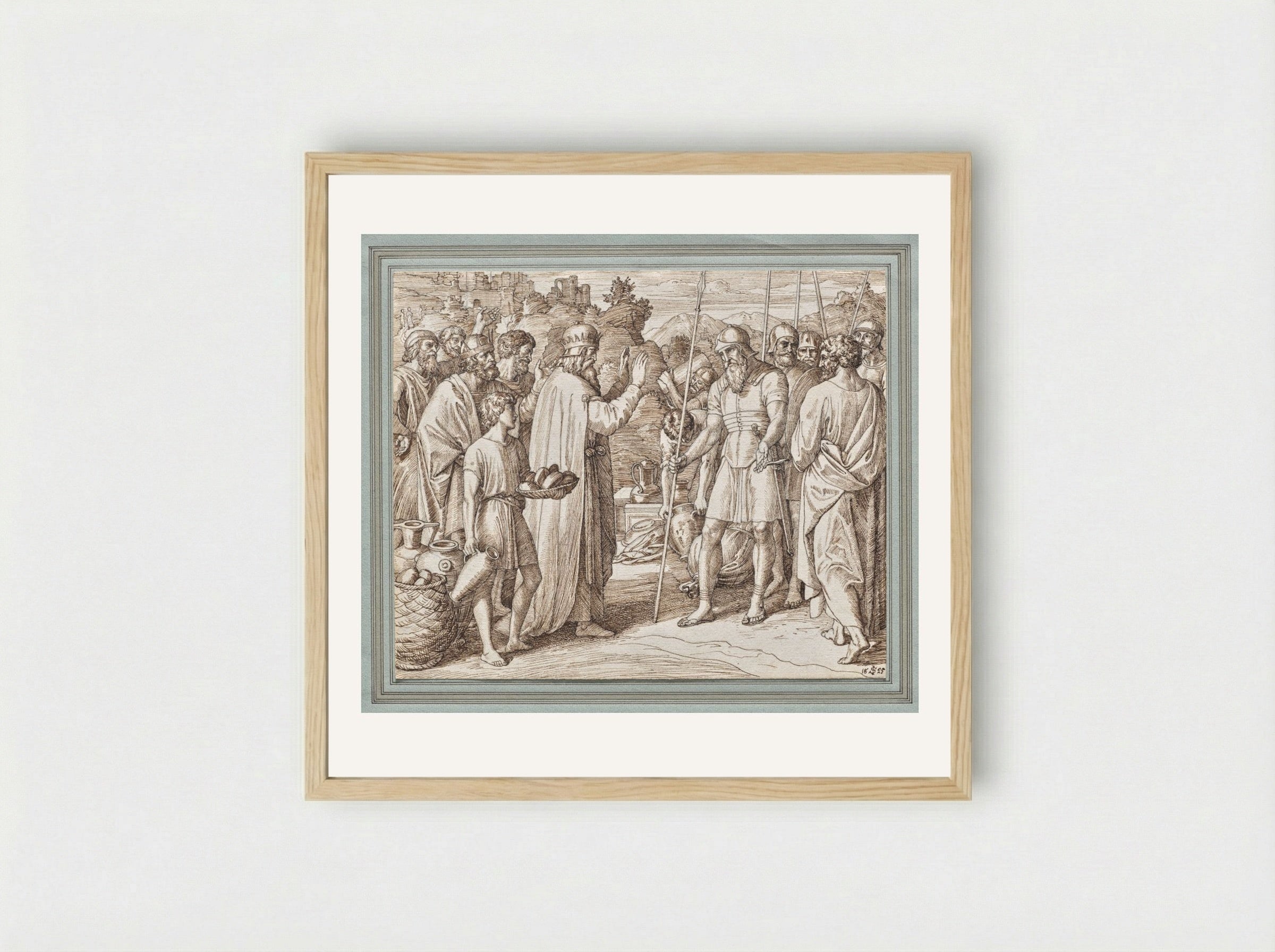 Melchizedek Blessing Abraham - Julius Schnorr von Carolsfeld - Framed Print Wood