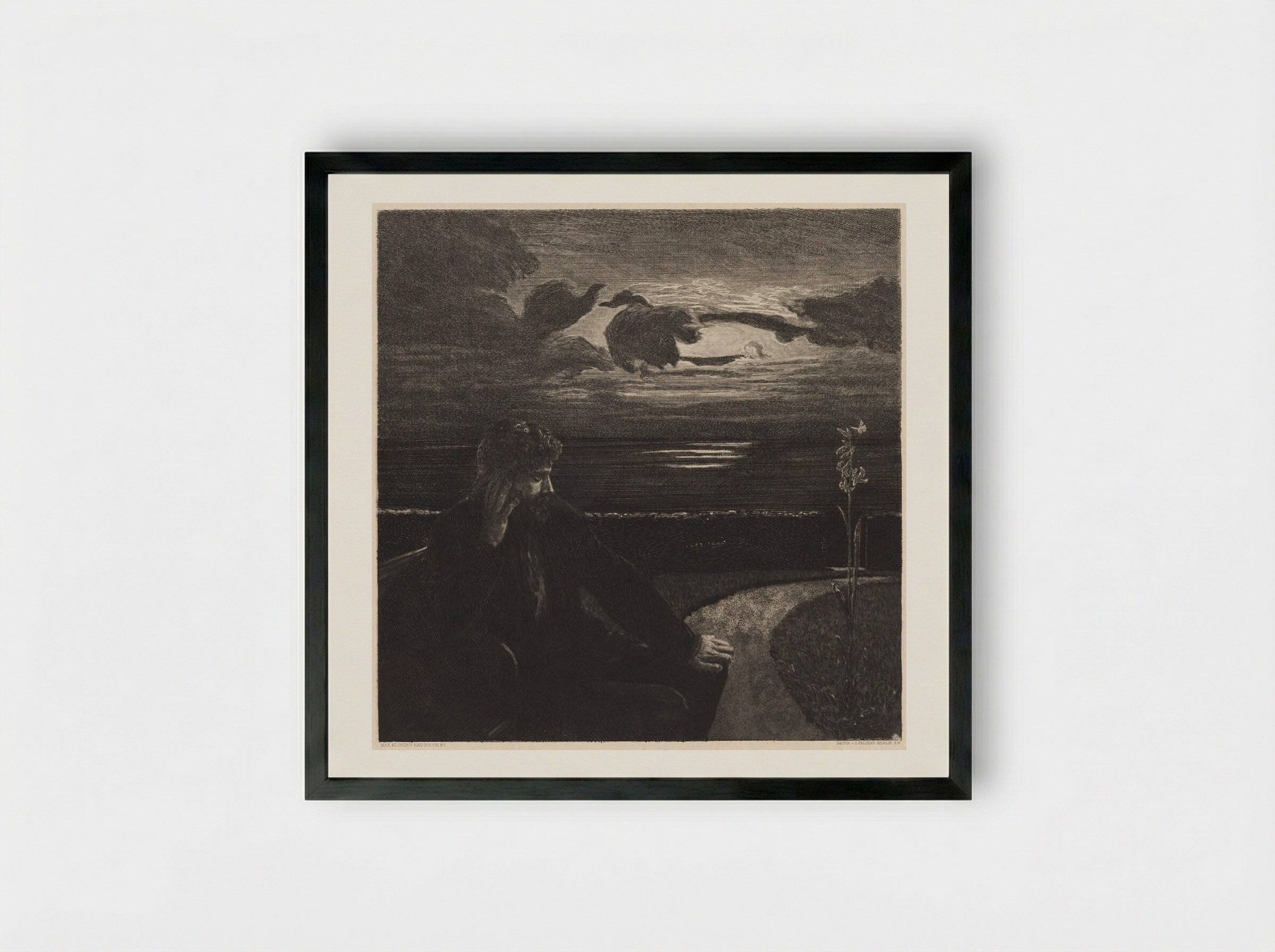 Night, from the portfolio On Death, Part One, Opus XI - Max Klinger - Framed Print Black