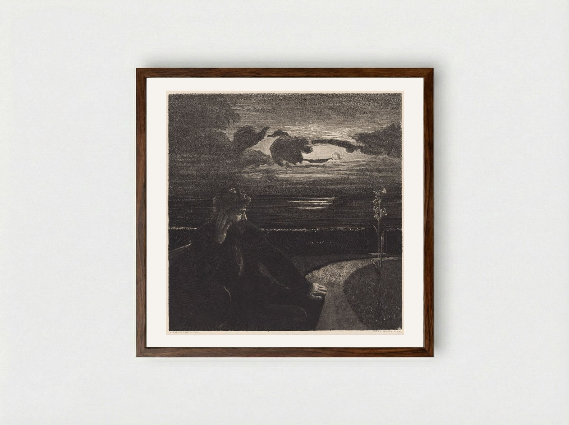 Night, from the portfolio On Death, Part One, Opus XI - Max Klinger - Framed Print Dark Wood