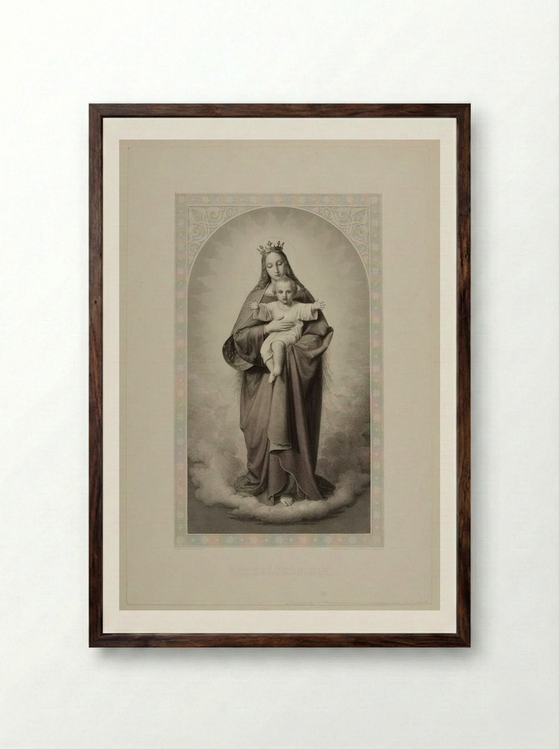 King of Heaven - Joseph von Keller - Framed Print Dark Wood