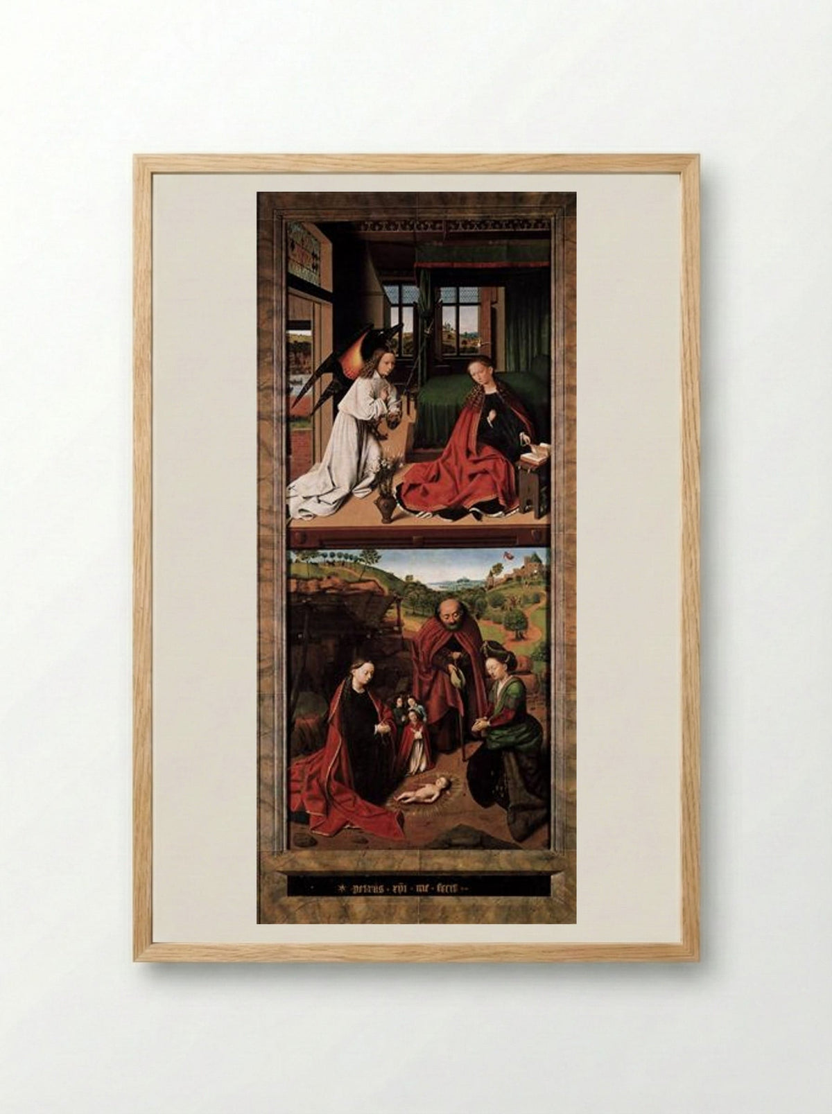 Annunciation and Nativity - Petrus Christus - Framed Print Wood