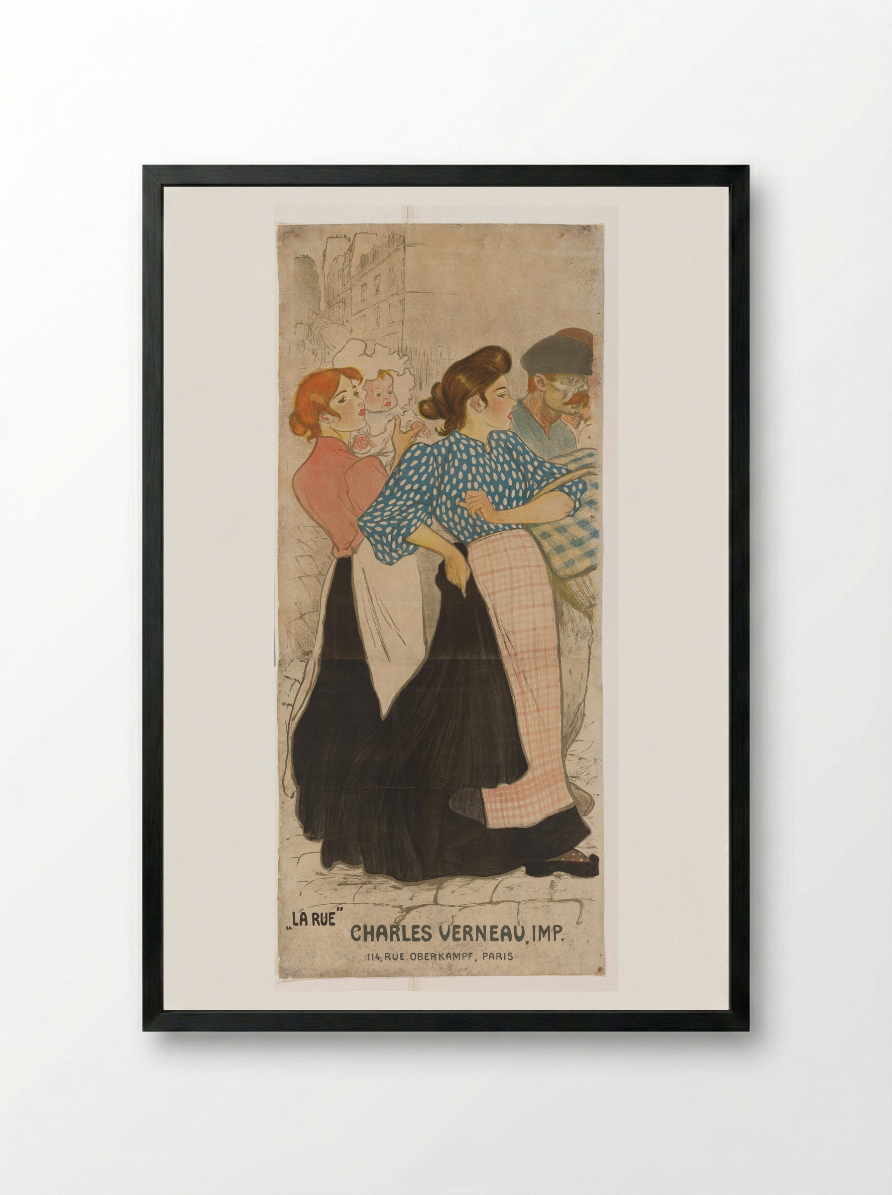 La Rue - Théophile Alexandre Steinlen - Framed Print Black
