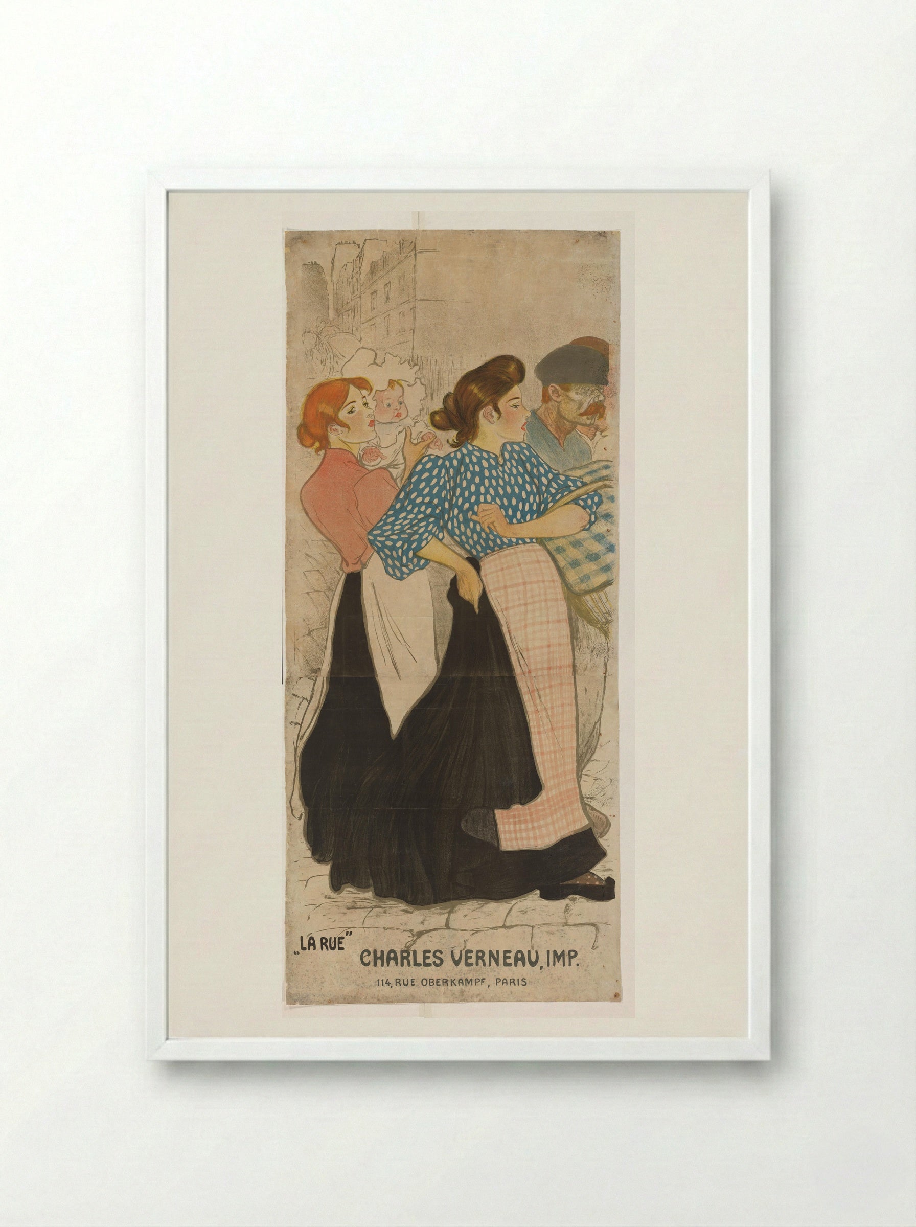 La Rue - Théophile Alexandre Steinlen - Framed Print White