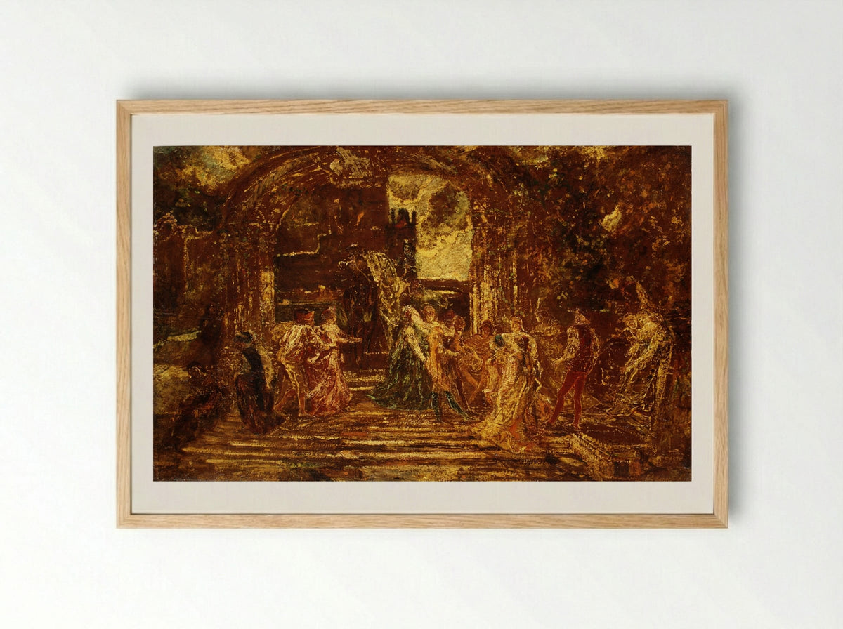 The Court of the Princess - Adolphe Monticelli - Framed Print Wood