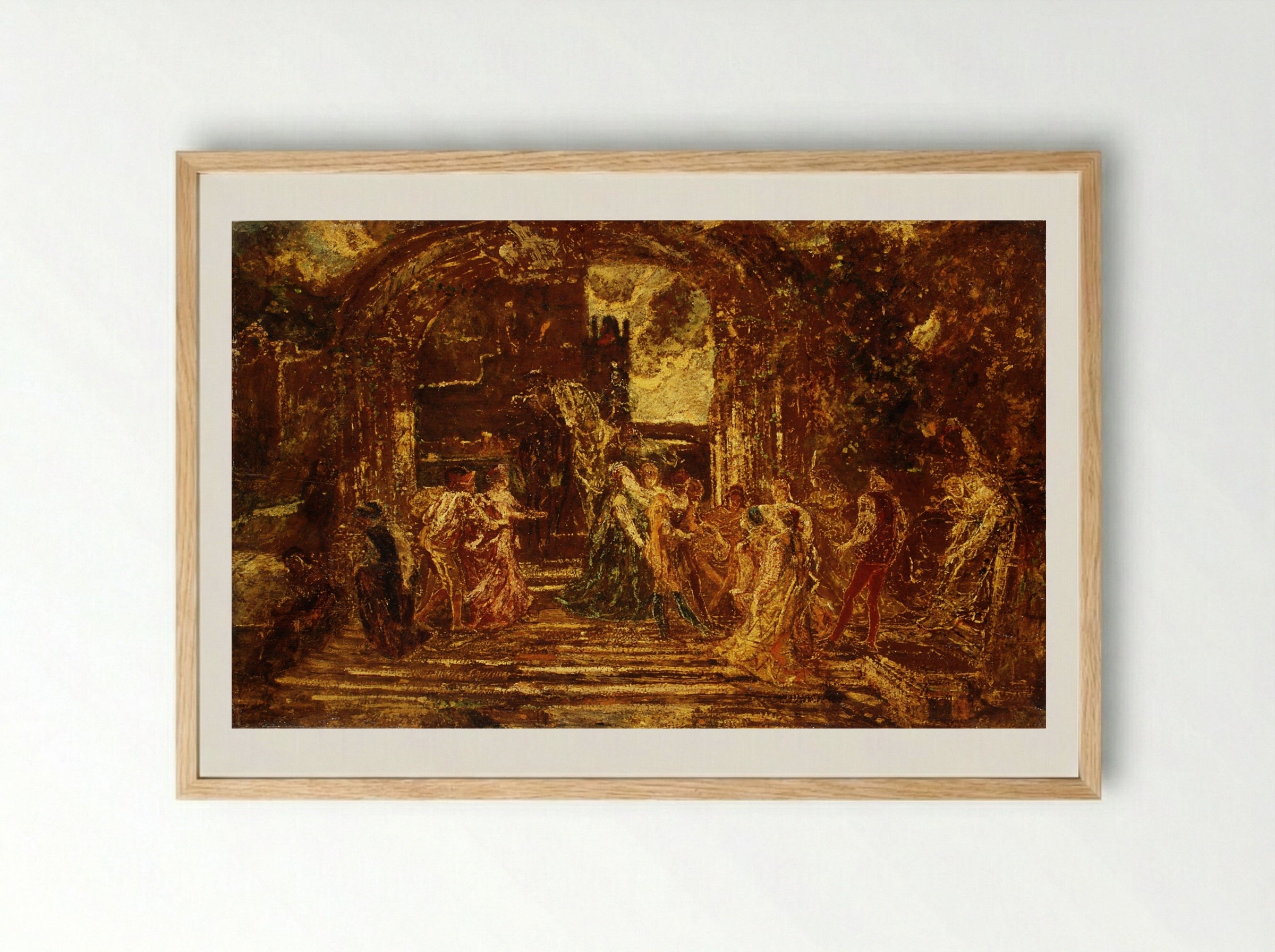 The Court of the Princess - Adolphe Monticelli - Framed Print Wood