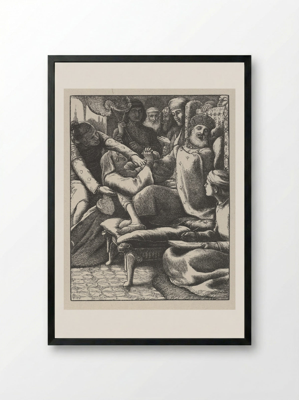 The Unjust Judge - John Everett Millais - Framed Print Black