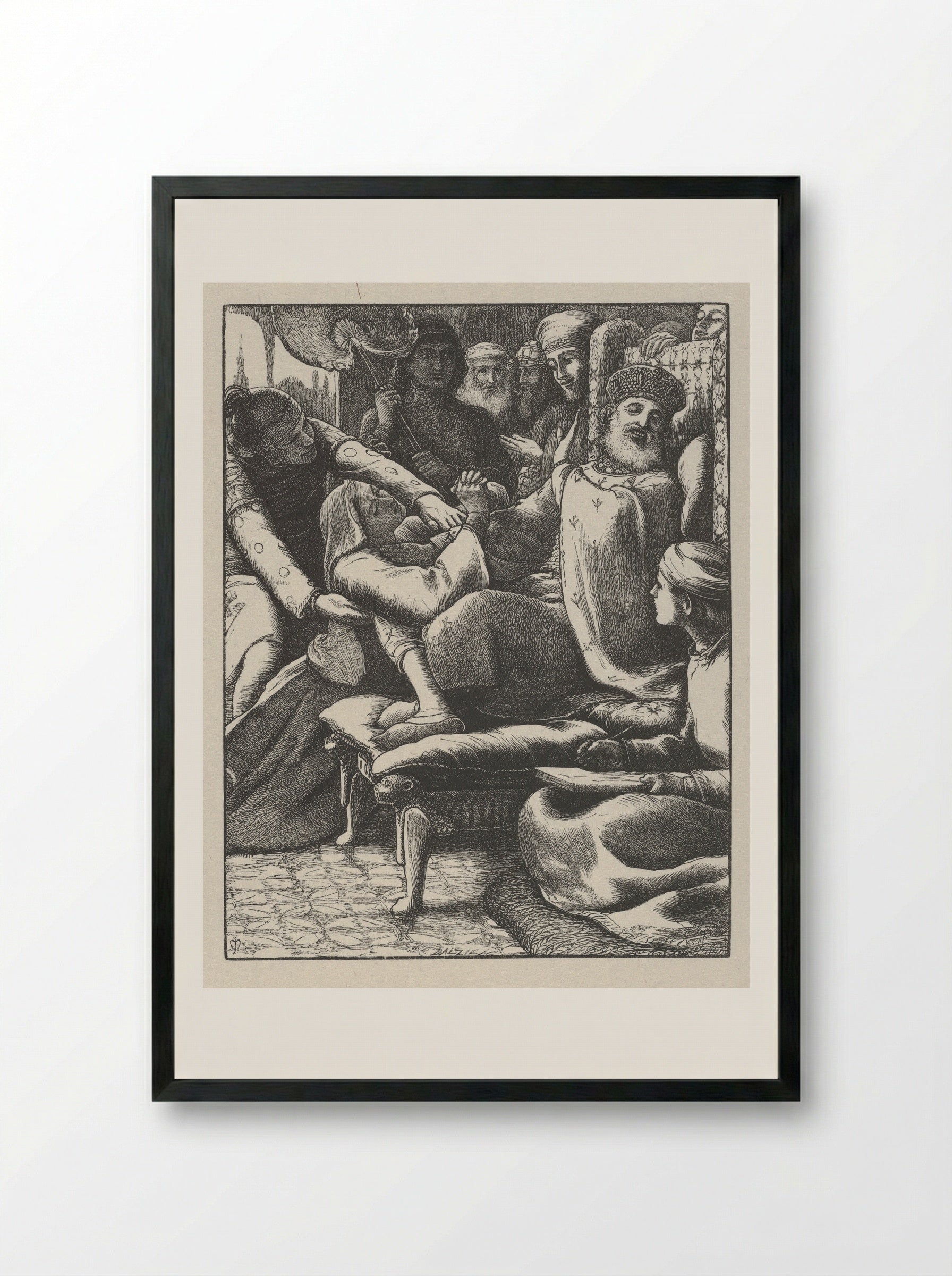The Unjust Judge - John Everett Millais - Framed Print Black